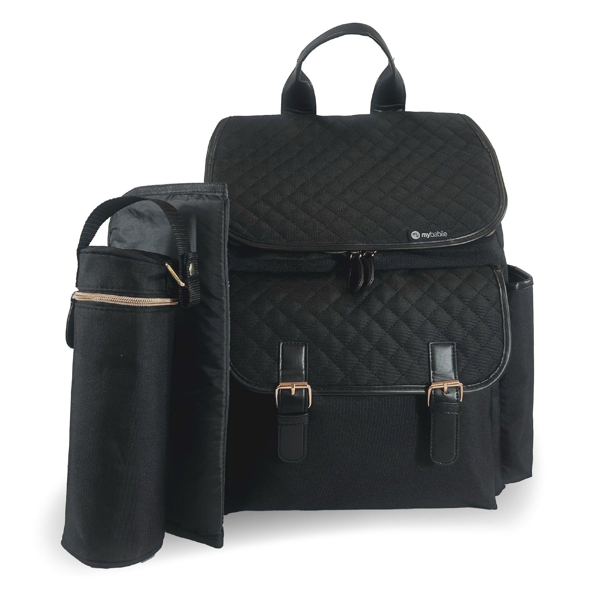 My Babiie Backpack Changing Bag - Black Quilted   