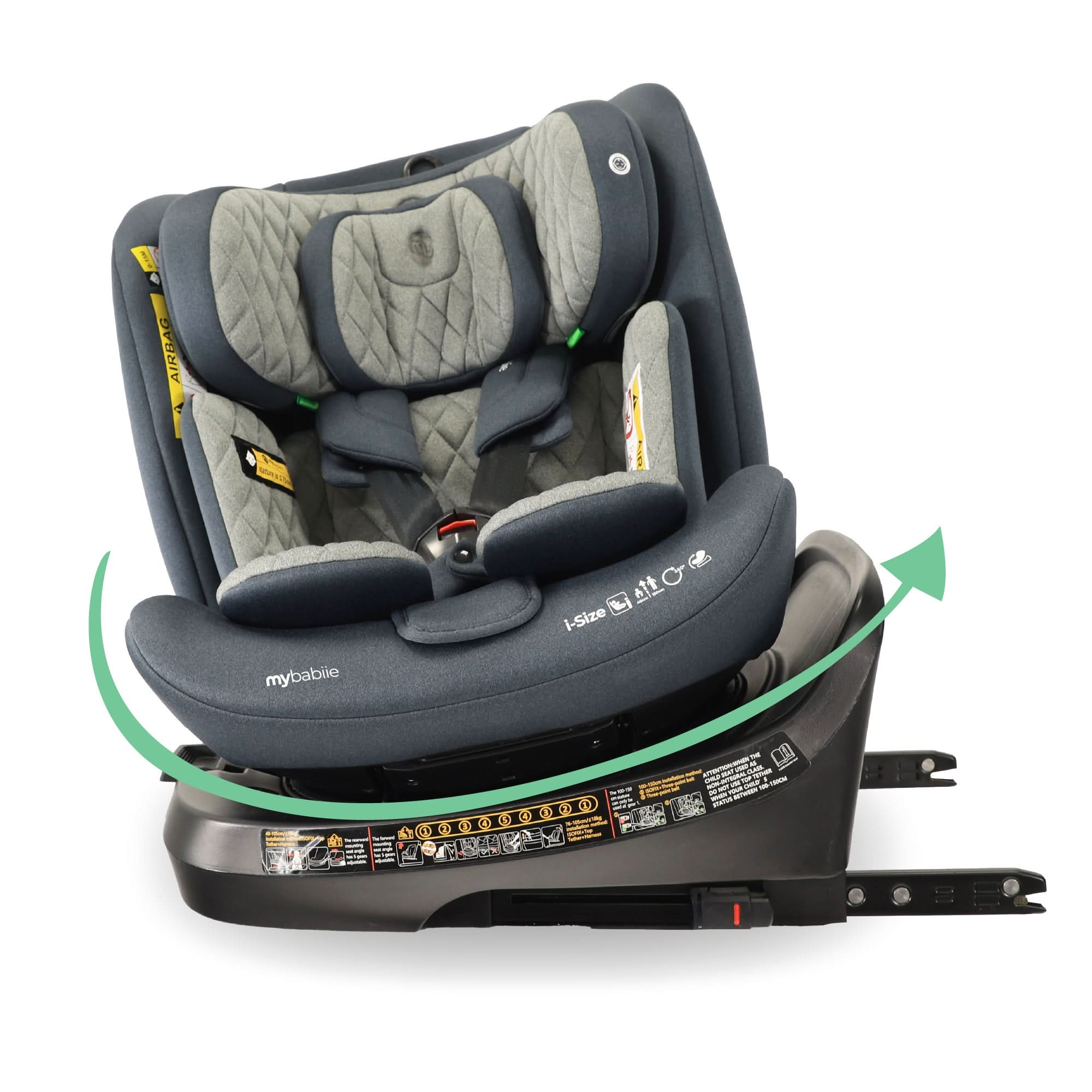 My Babiie Spin Top Tether I-Size Car Seat - Slate Blue