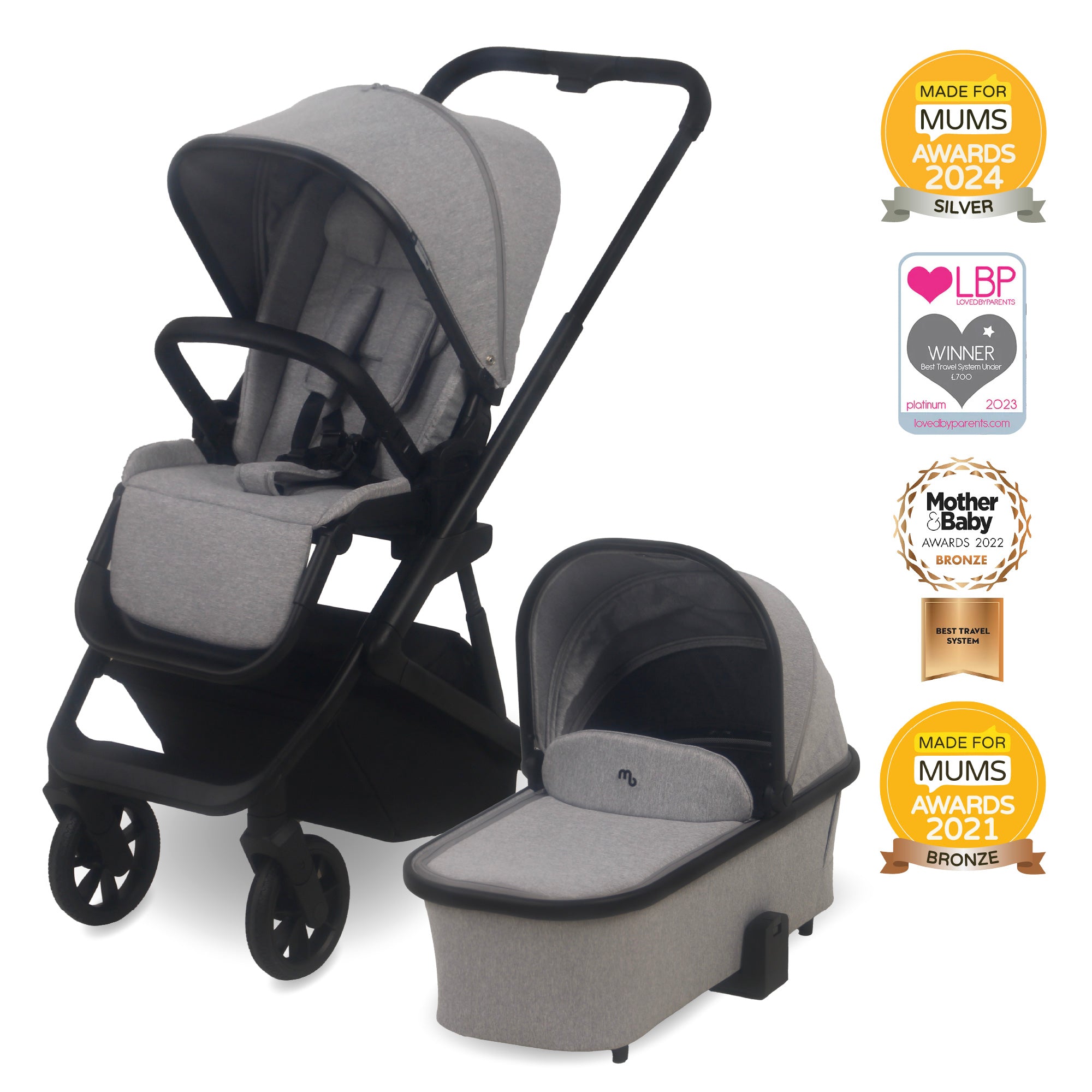 My Babiie MB500 2-in-1 Pushchair And Bassinet - Moon   