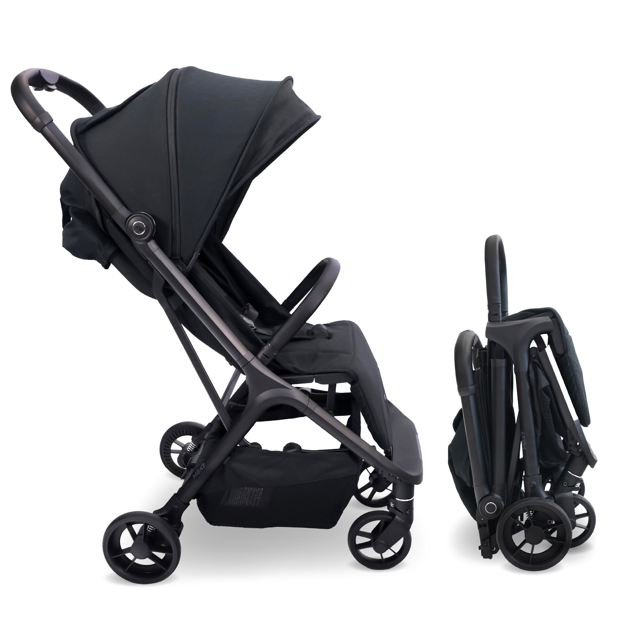 My Babiie MBX7 Plus Auto Fold Stroller - Black   