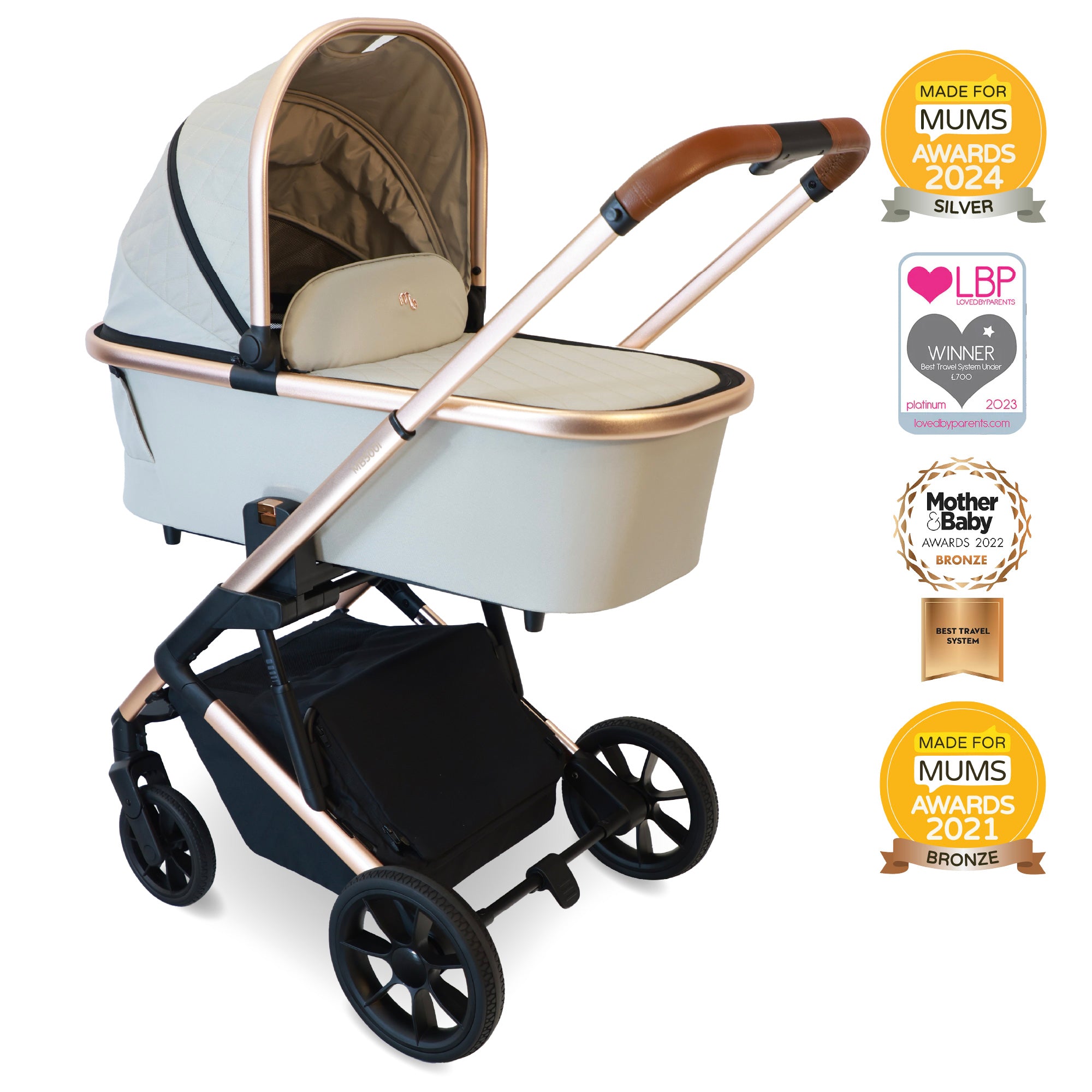 My Babiie MB500i 3-in-1 Travel System - Dani Dyer Rose Gold Stone