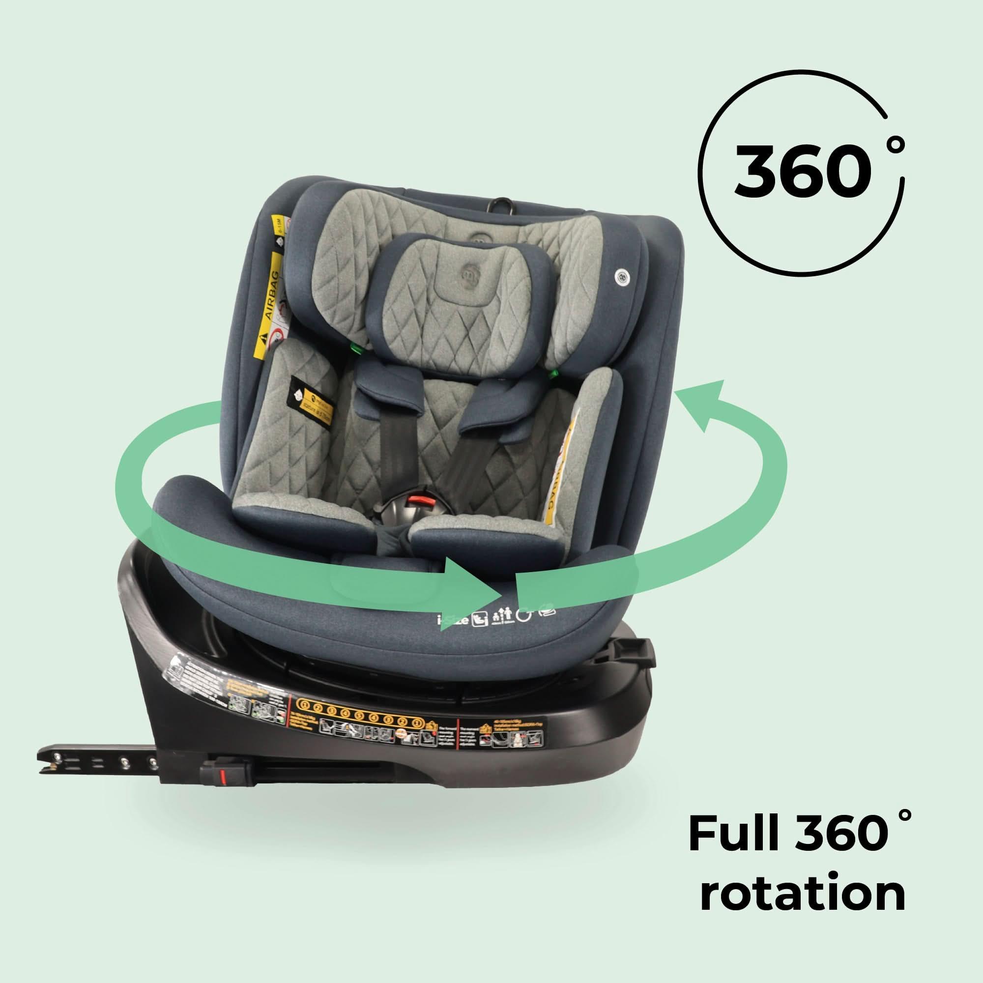 My Babiie Spin Top Tether I-Size Car Seat - Slate Blue