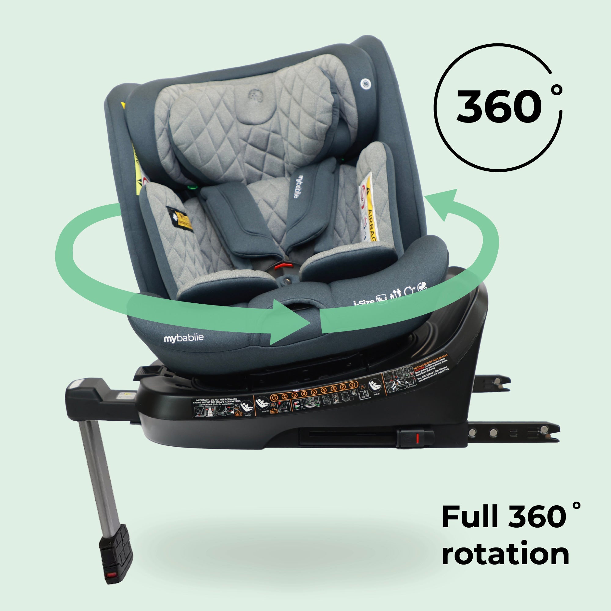 My Babiie MBCSSPINCH i-Size (40-150cm) Spin Car Seat - Slate Blue