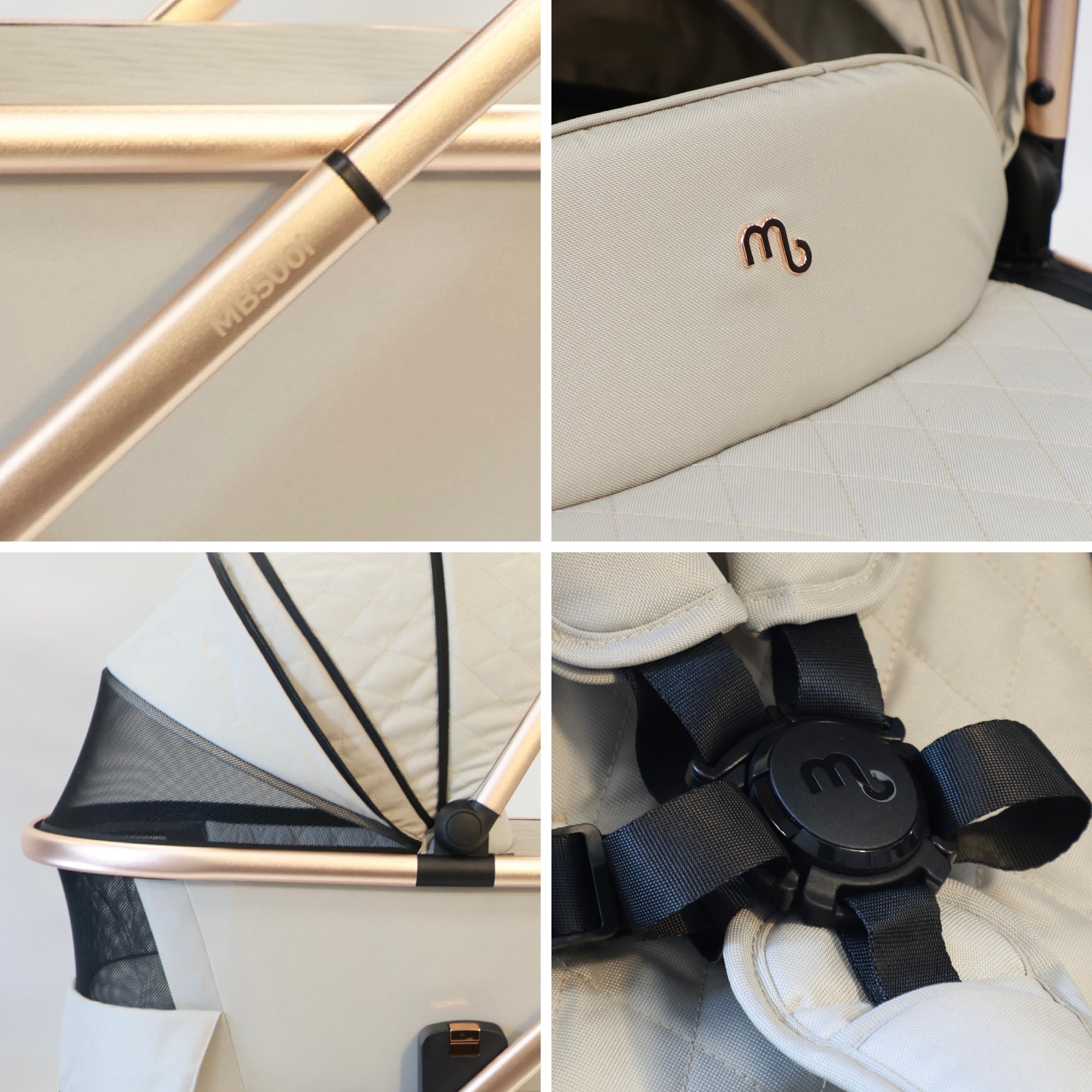 My Babiie MB500i 3-in-1 Travel System - Dani Dyer Rose Gold Stone