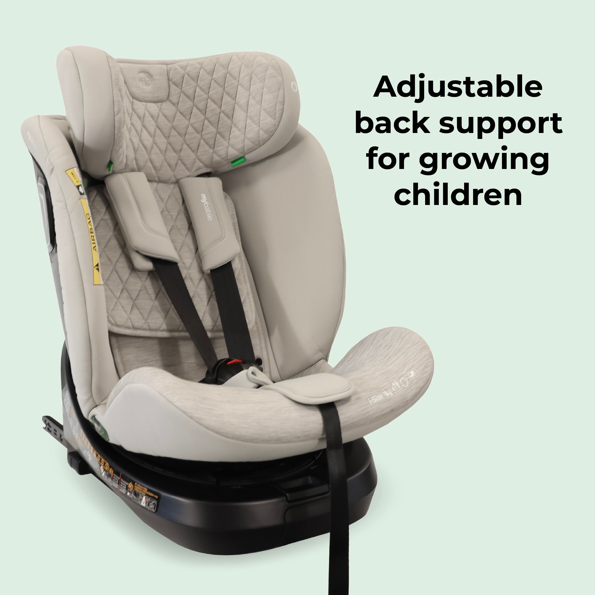 My Babiie Spin Top Tether I-Size Car Seat - Grey Melange