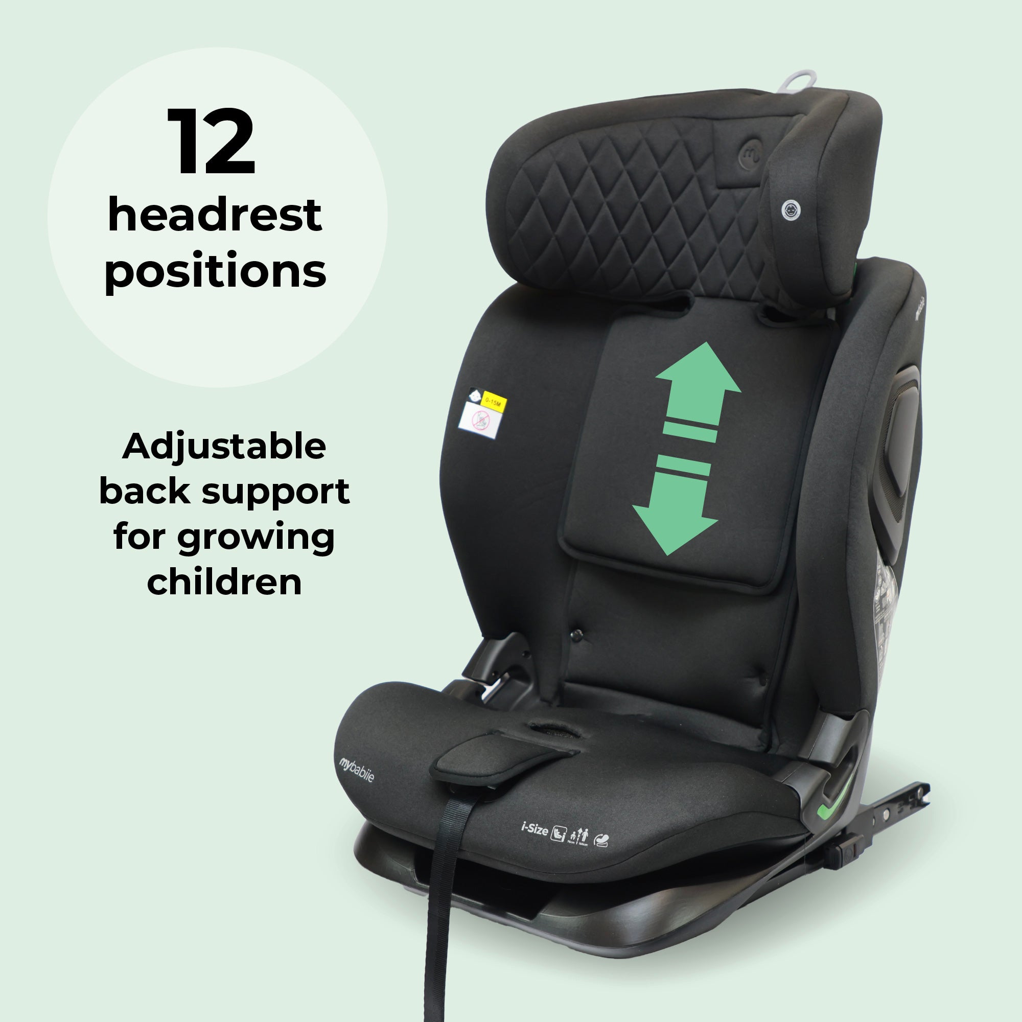 My Babiie i-Size Second Stage Car Seat (76-150cm) - Black