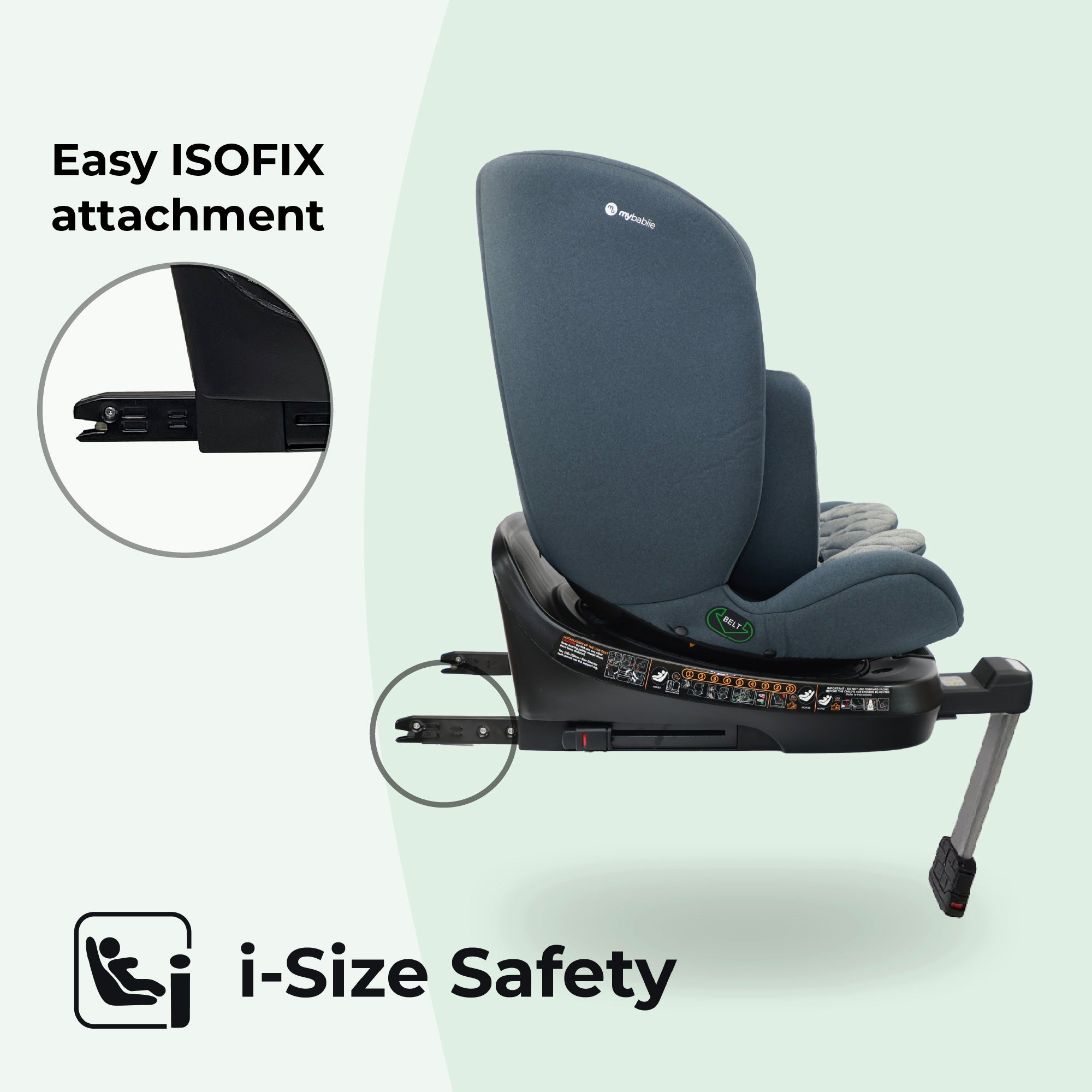 My Babiie MBCSSPINCH i-Size (40-150cm) Spin Car Seat - Slate Blue