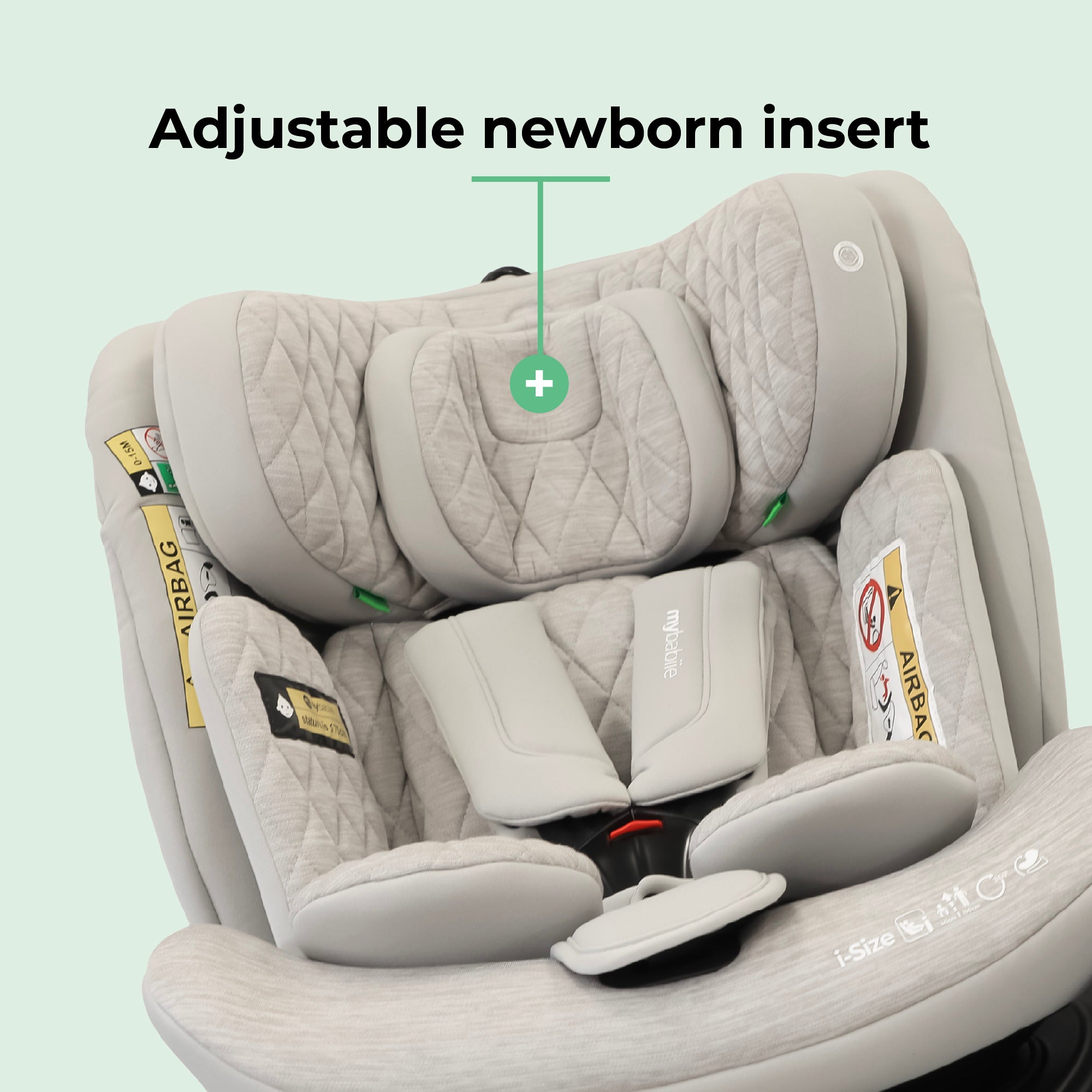 My Babiie Spin Top Tether I-Size Car Seat - Grey Melange