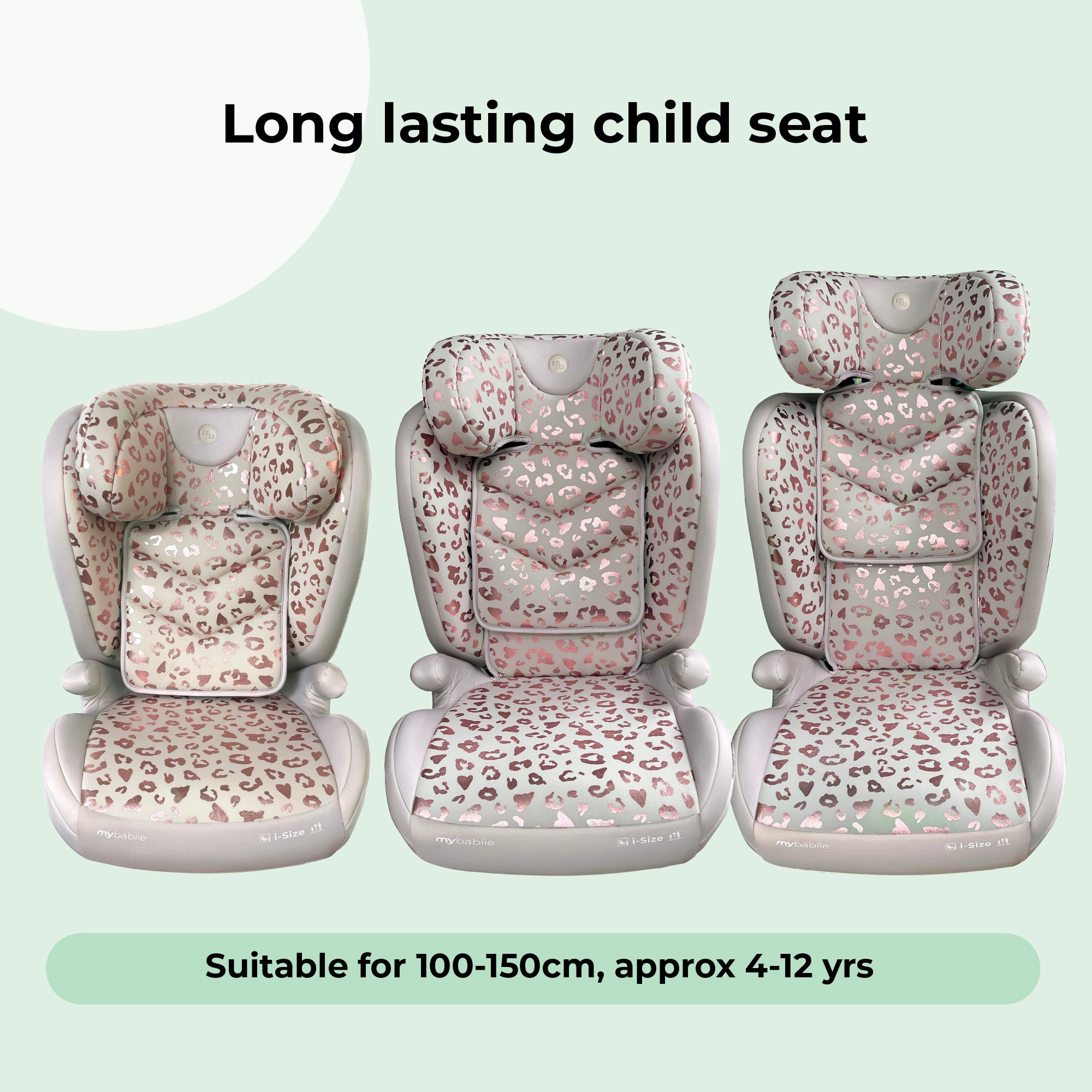 My Babiie MBCS23 i-Size (100-150cm) High Back Booster Car Seat - Blush Leopard