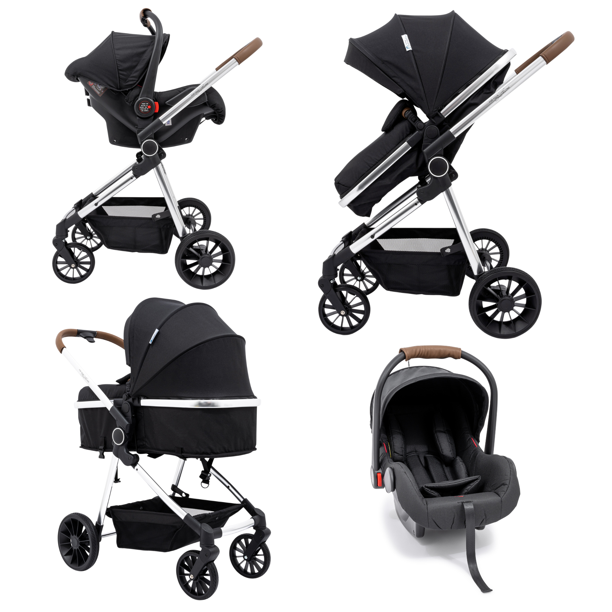 For Your Little One LITE 3 In 1 Travel System - Black -  | For Your Little One