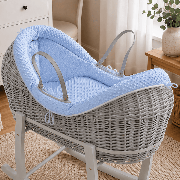 Wicker Deluxe Pod Baby Moses Basket With Stand