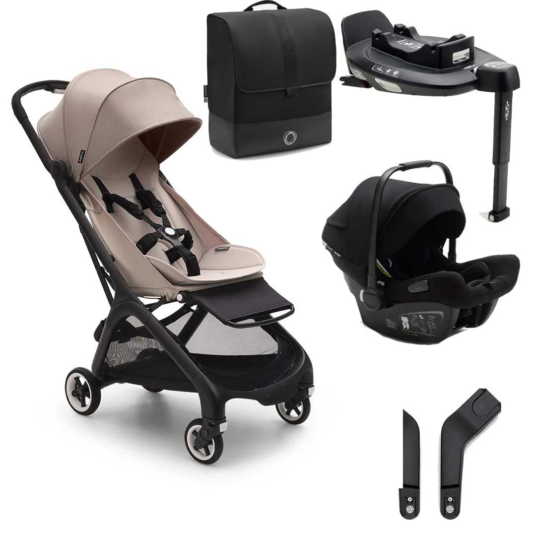 Bugaboo Butterfly + Turtle And Base Travel System Bundle - Desert Taupe (FREE Transport Bag!)