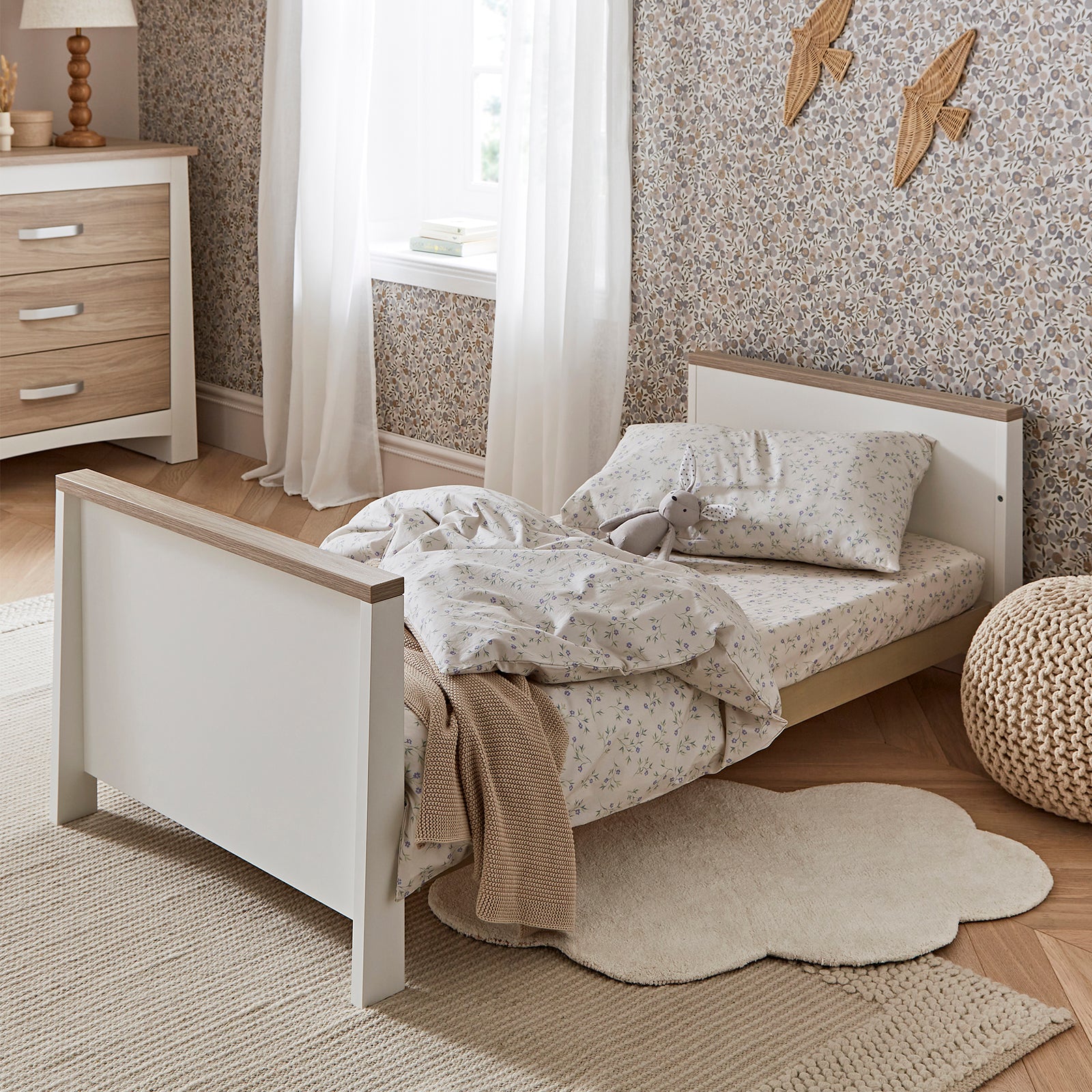 Cuddleco Ada Cot Bed - White & Ash