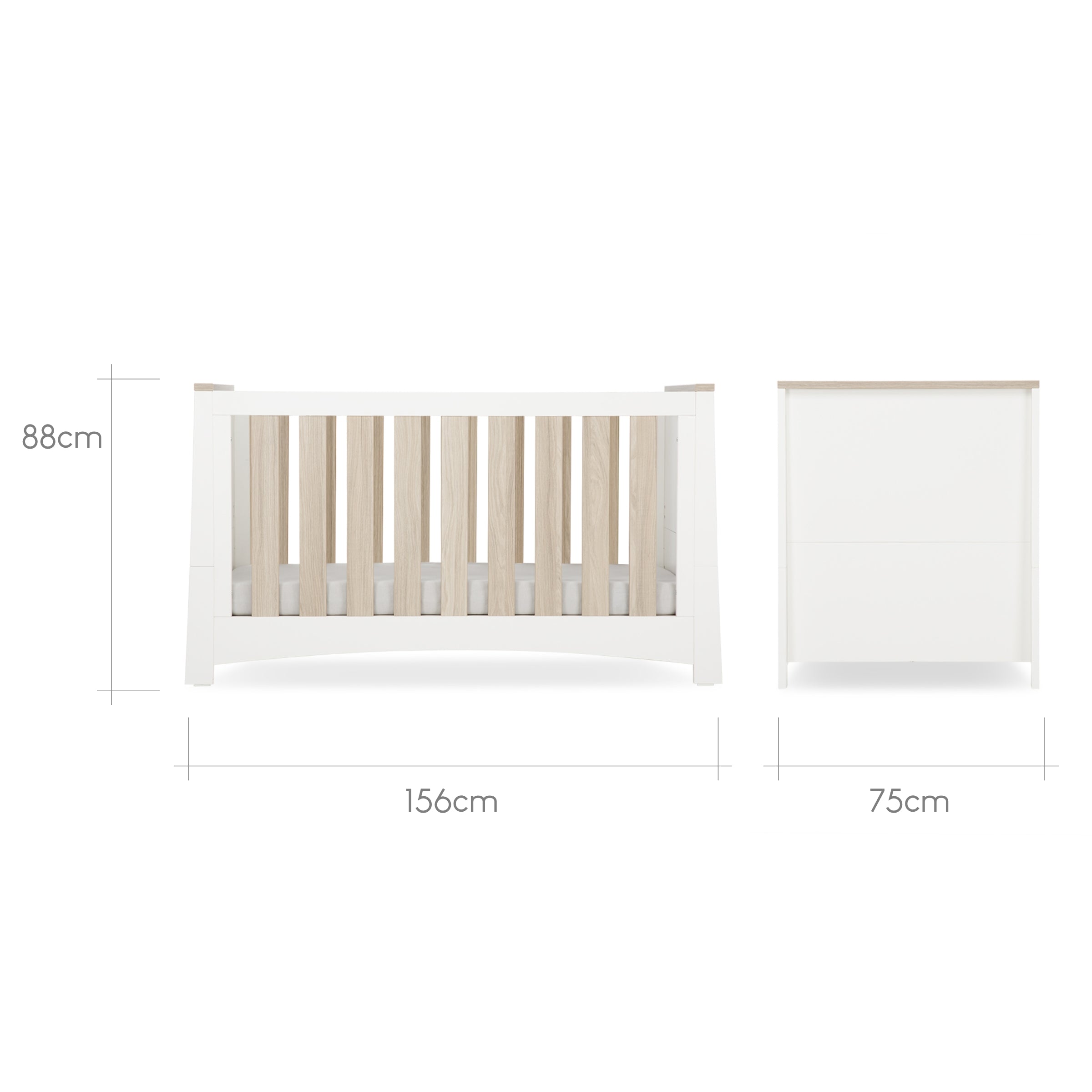 Cuddleco Ada Cot Bed - White & Ash