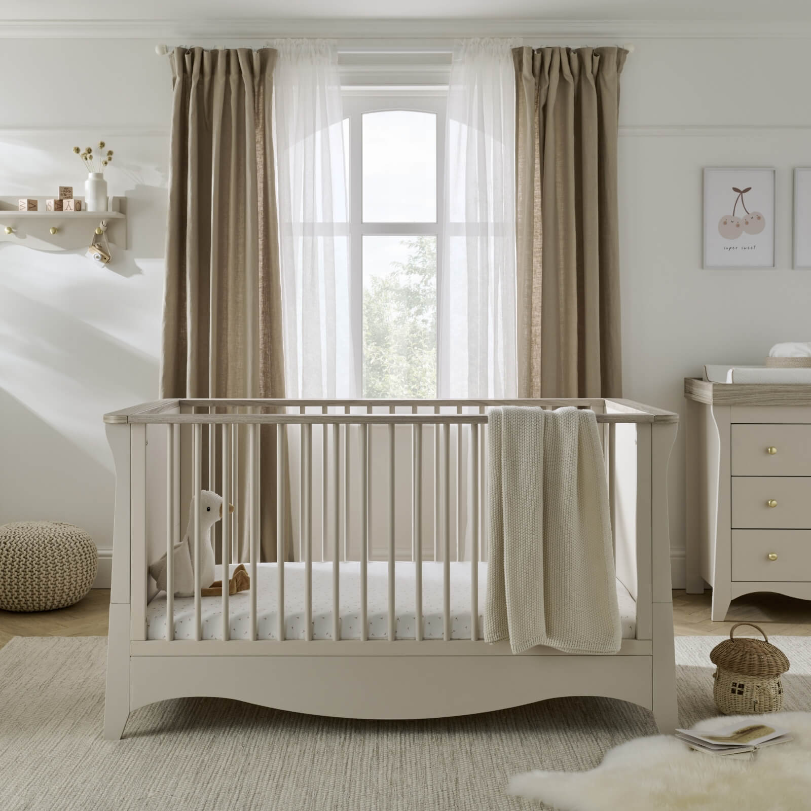 Cuddleco Clara 3 Piece Nursery Furniture Set - Cashmere & Ash   