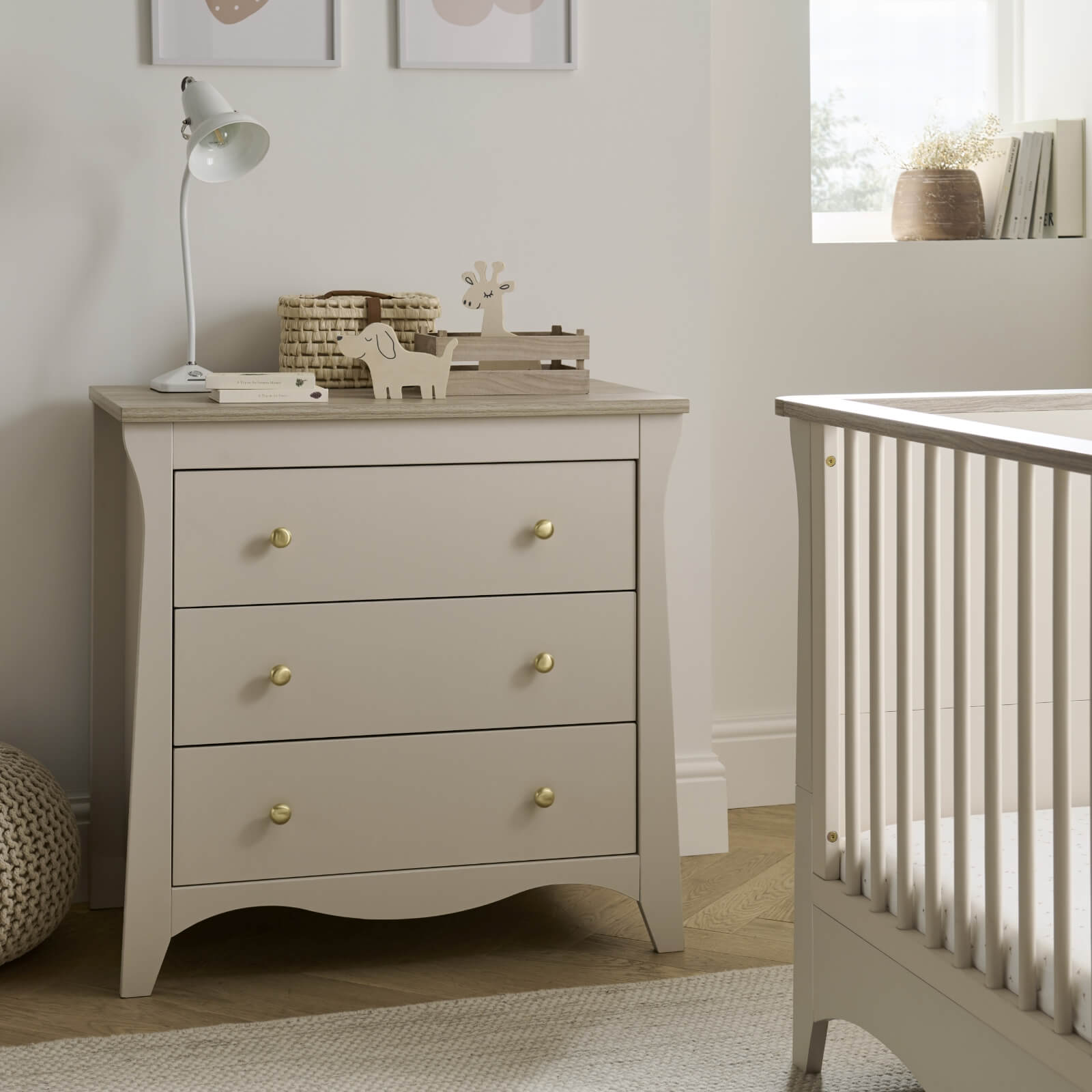 Cuddleco Clara 3 Piece Nursery Furniture Set - Cashmere & Ash   