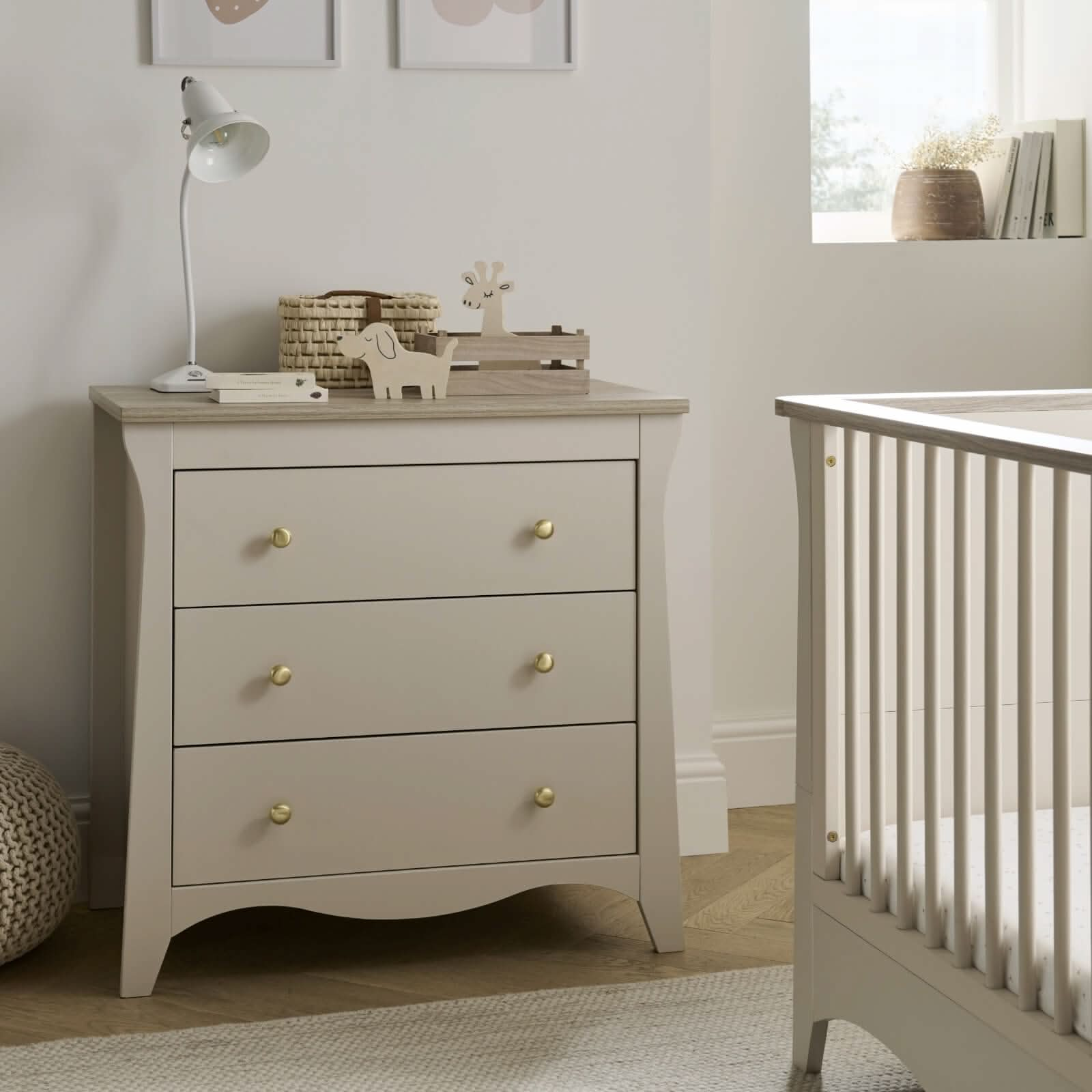 Cuddleco Clara 2 Piece Nursery Furniture Set - Cashmere & Ash   