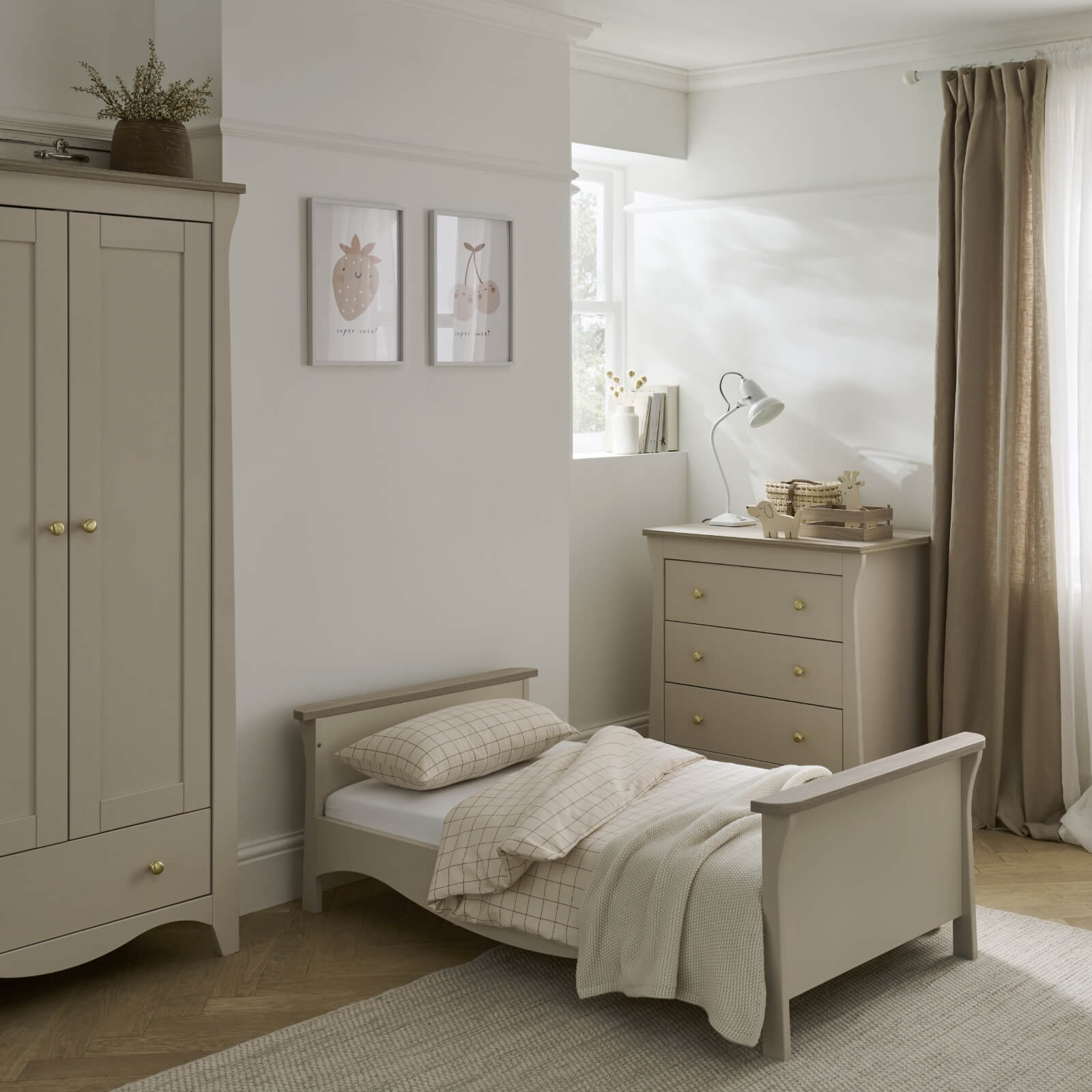 Cuddleco Clara 3 Piece Nursery Furniture Set - Cashmere & Ash   