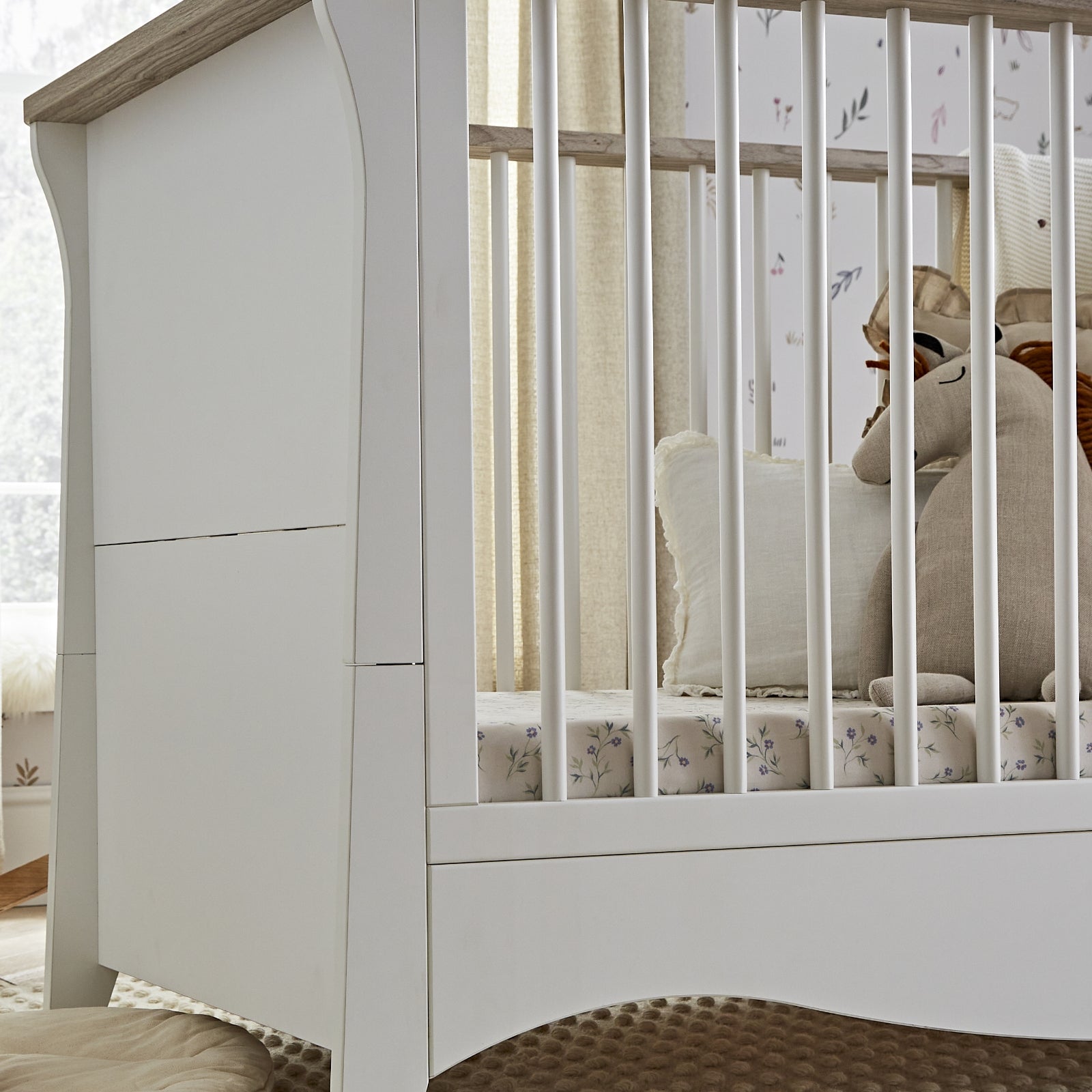 Cuddleco Clara Cot Bed - White & Ash