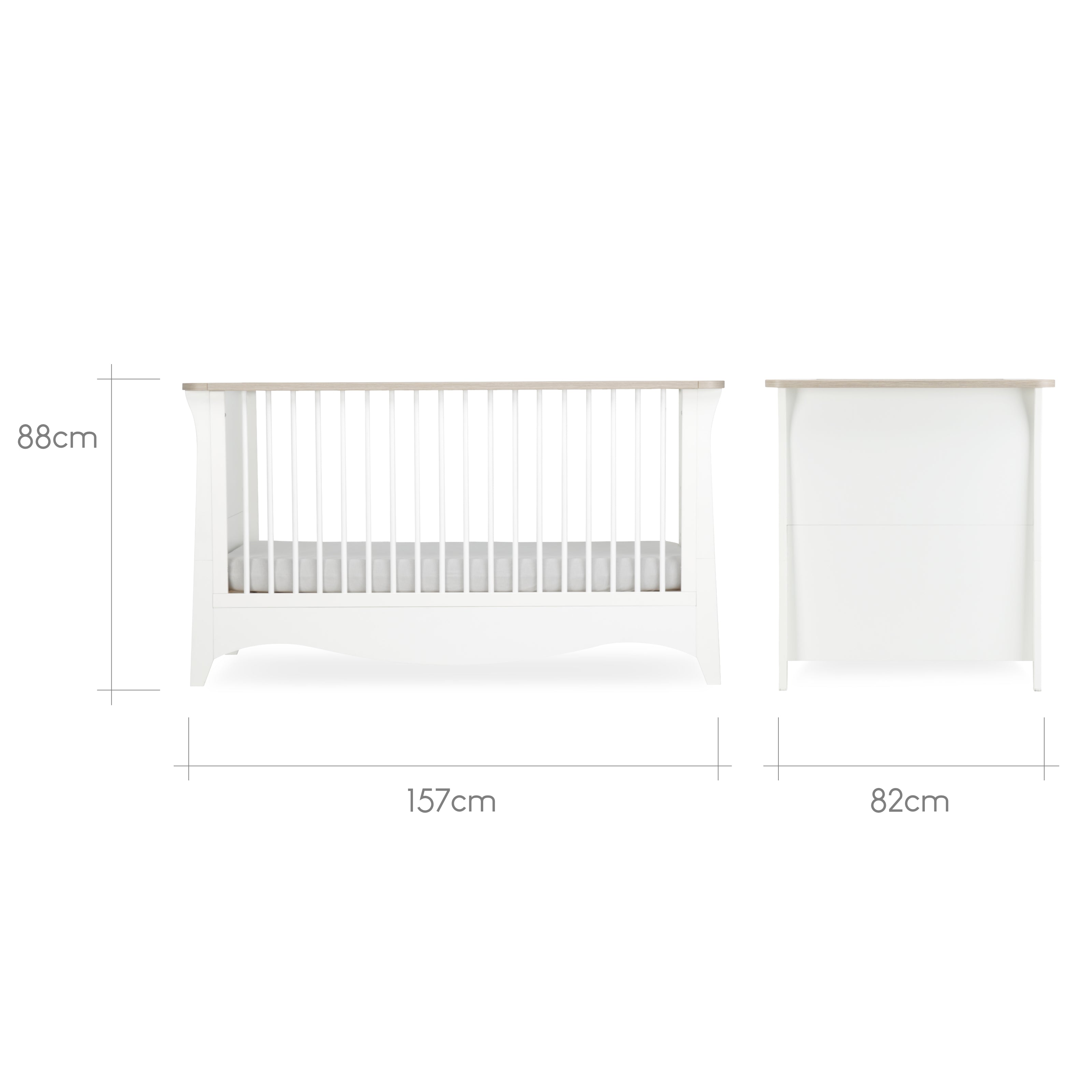 Cuddleco Clara Cot Bed - White & Ash