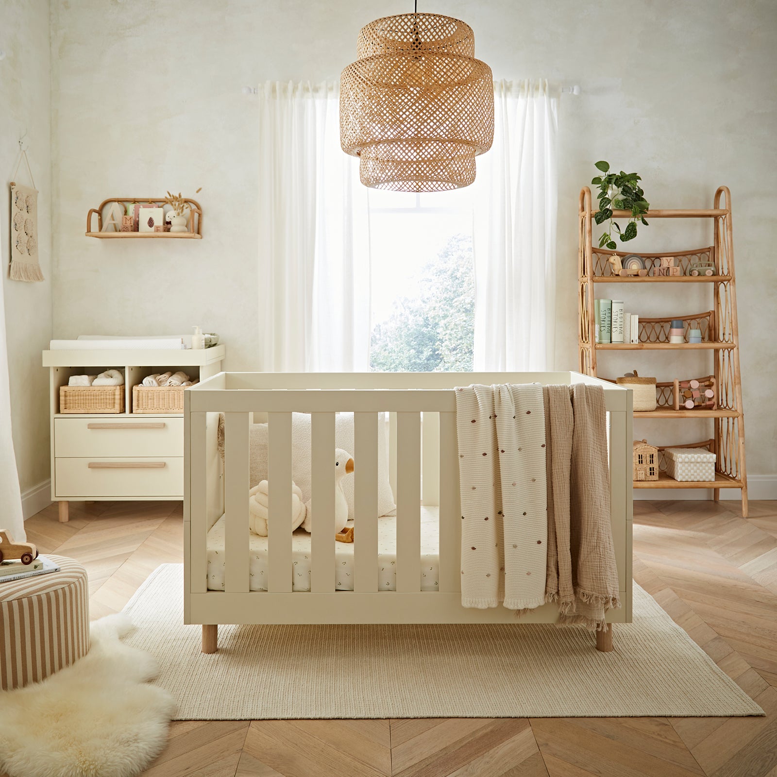 Cuddleco Harper 2 Piece Nursery Furniture Set - Cream & Ash