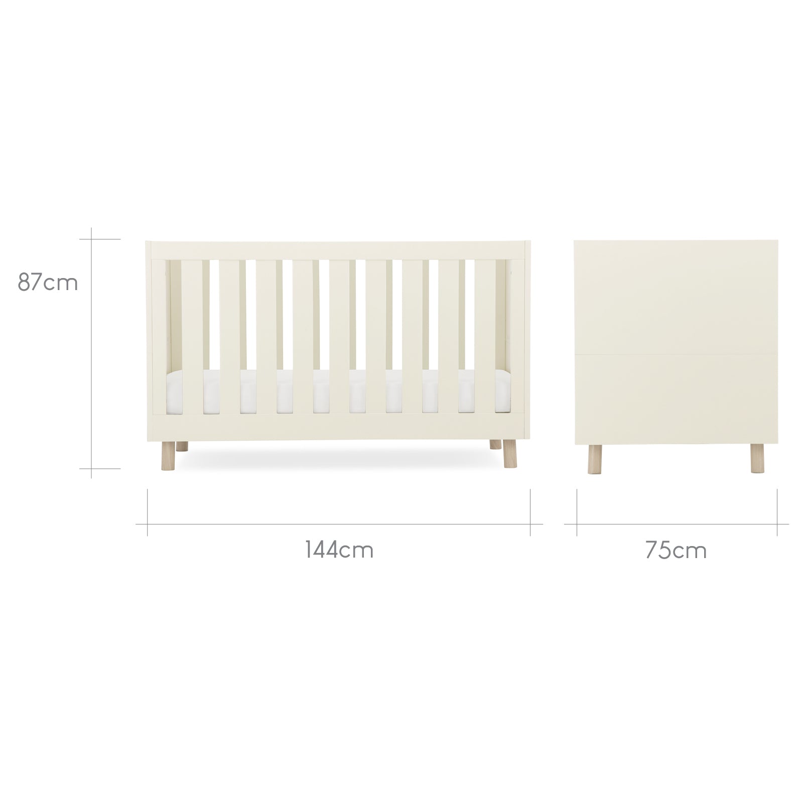 Cuddleco Harper 2 Piece Nursery Furniture Set - Cream & Ash