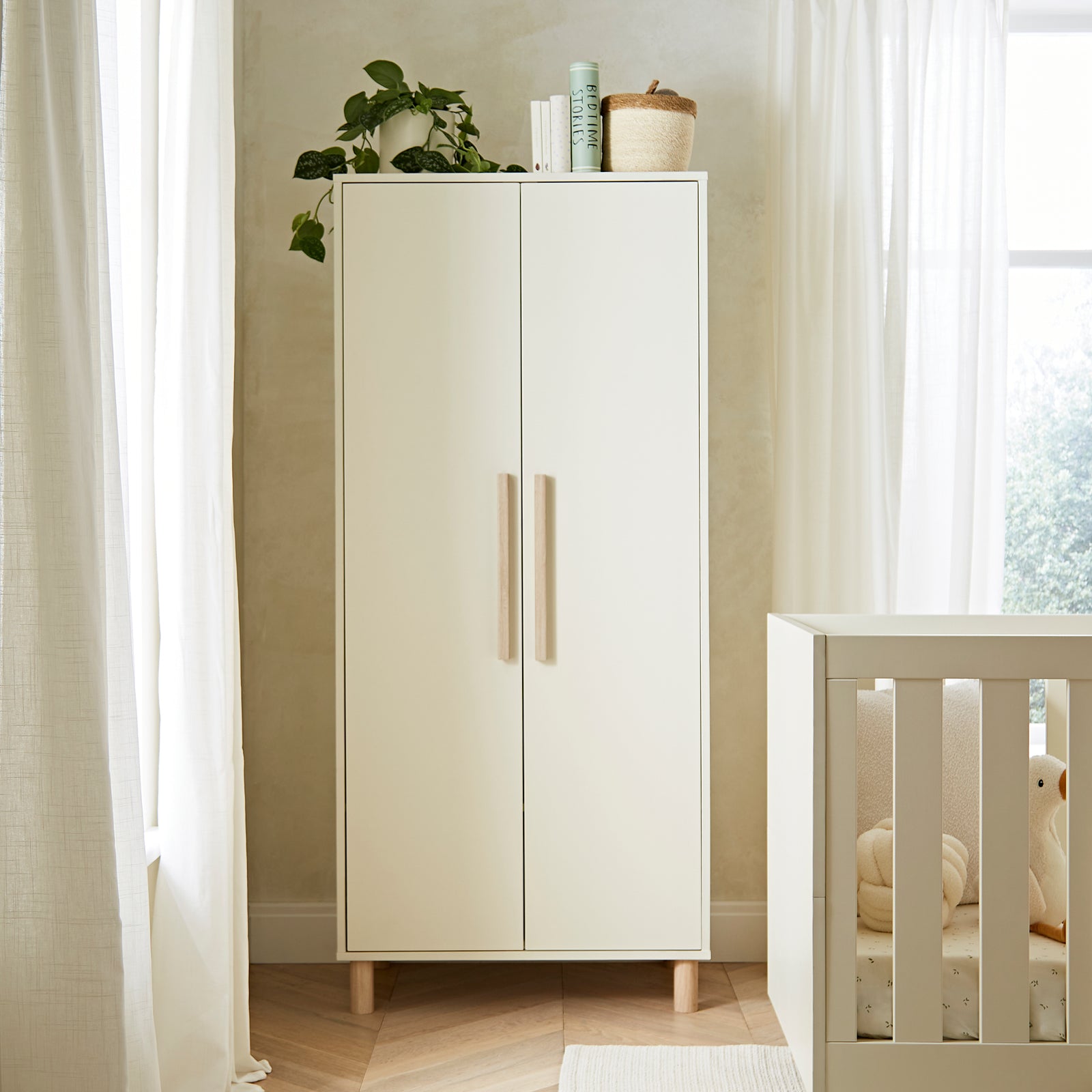 Cuddleco Harper 3 Piece Nursery Furniture Set - Cream & Ash