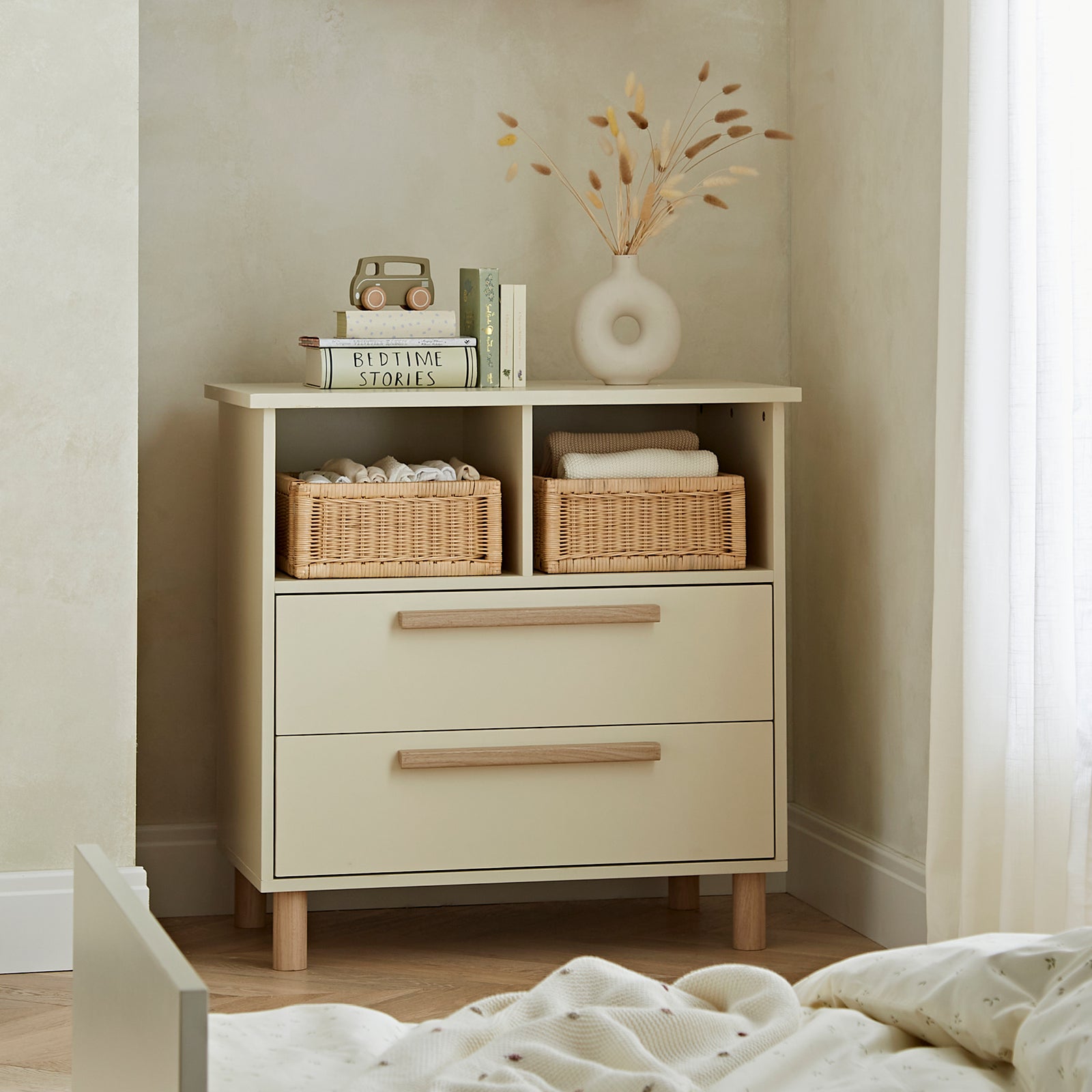 Cuddleco Harper 3 Piece Nursery Furniture Set - Cream & Ash