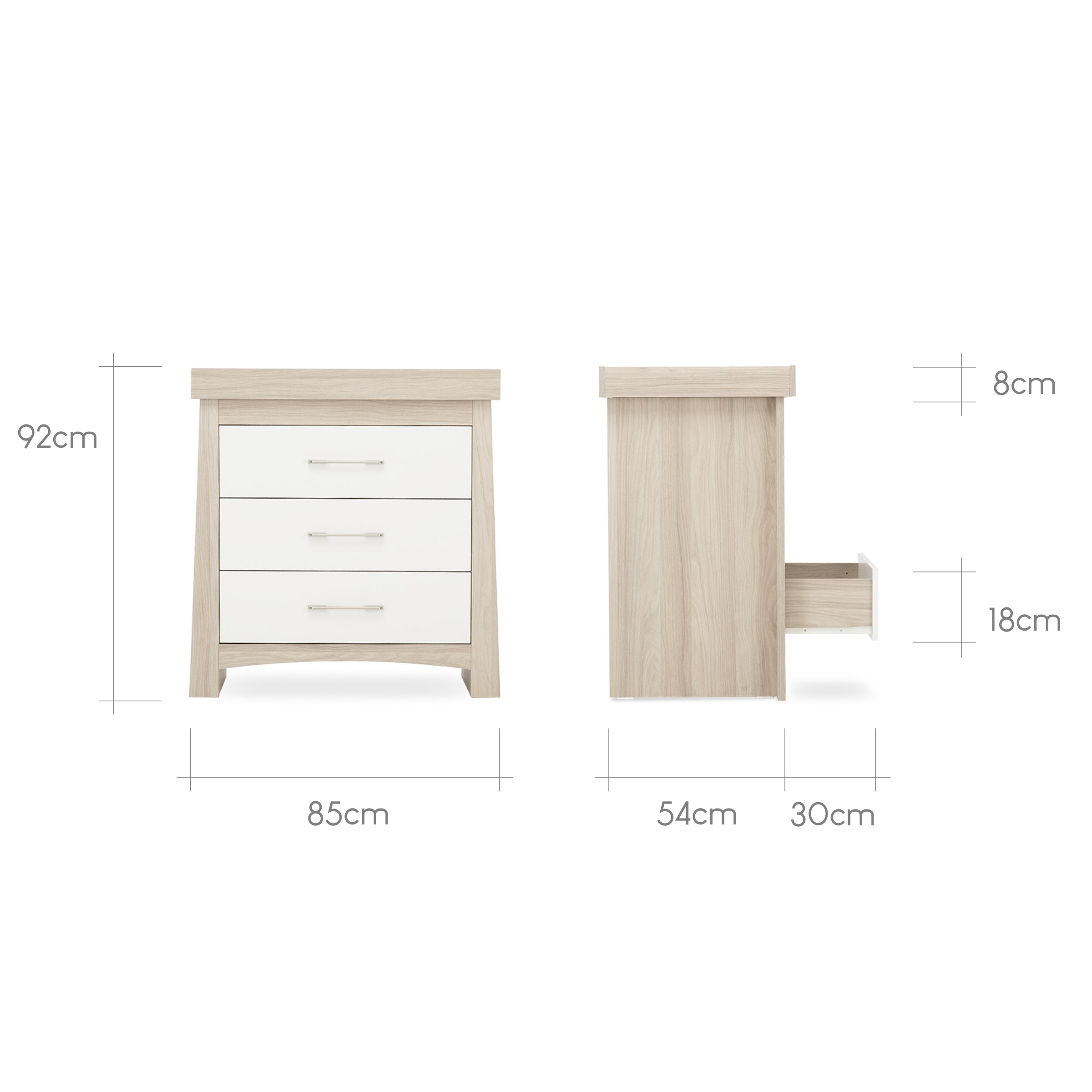 Cuddleco Lana 2 Piece Nursery Furniture Set - Ash & White