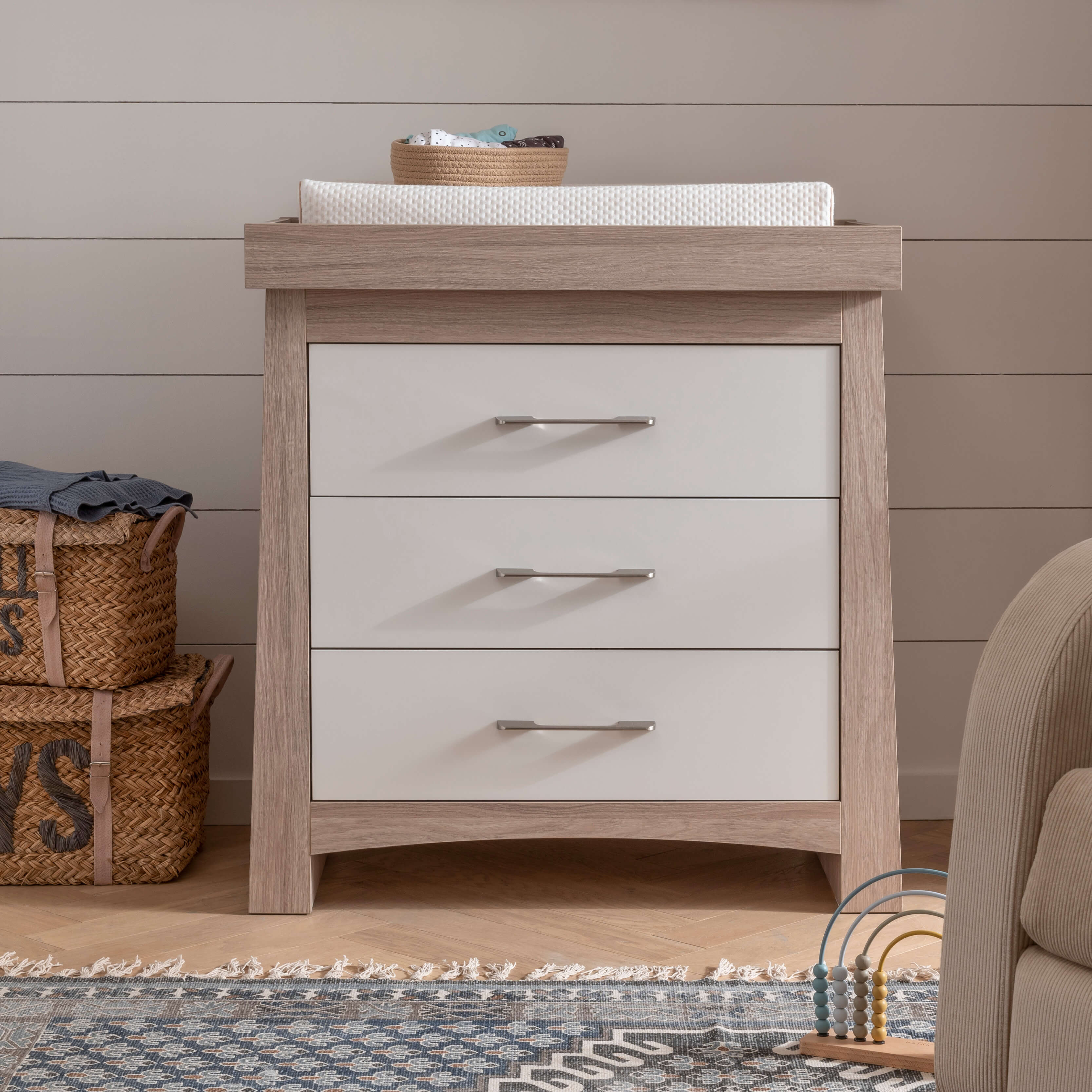 Cuddleco Lana 2 Piece Nursery Furniture Set - Ash & White