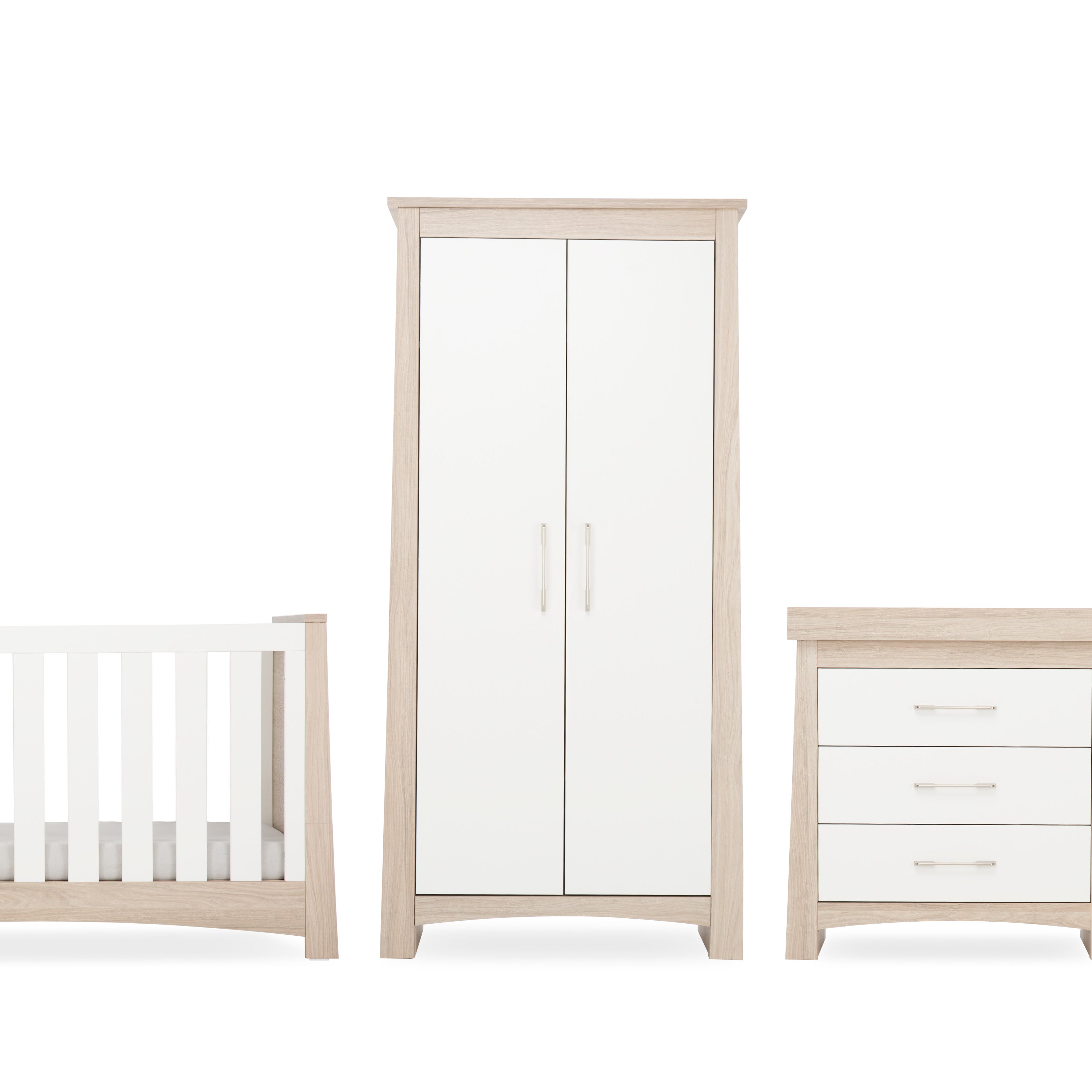 Cuddleco Lana 3 Piece Nursery Furniture Set - Ash & White