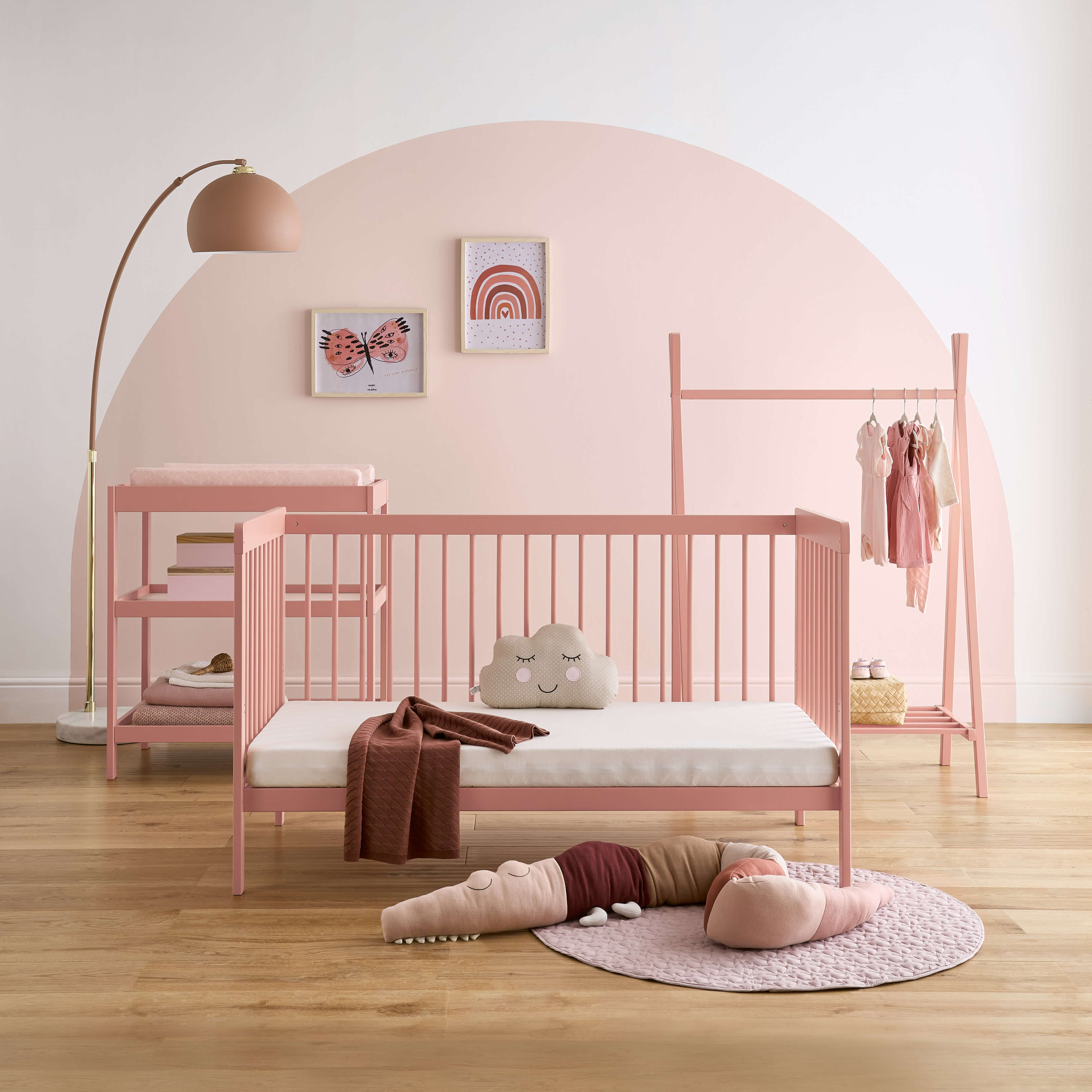 Cuddleco Nola Cot Bed - Blush Pink