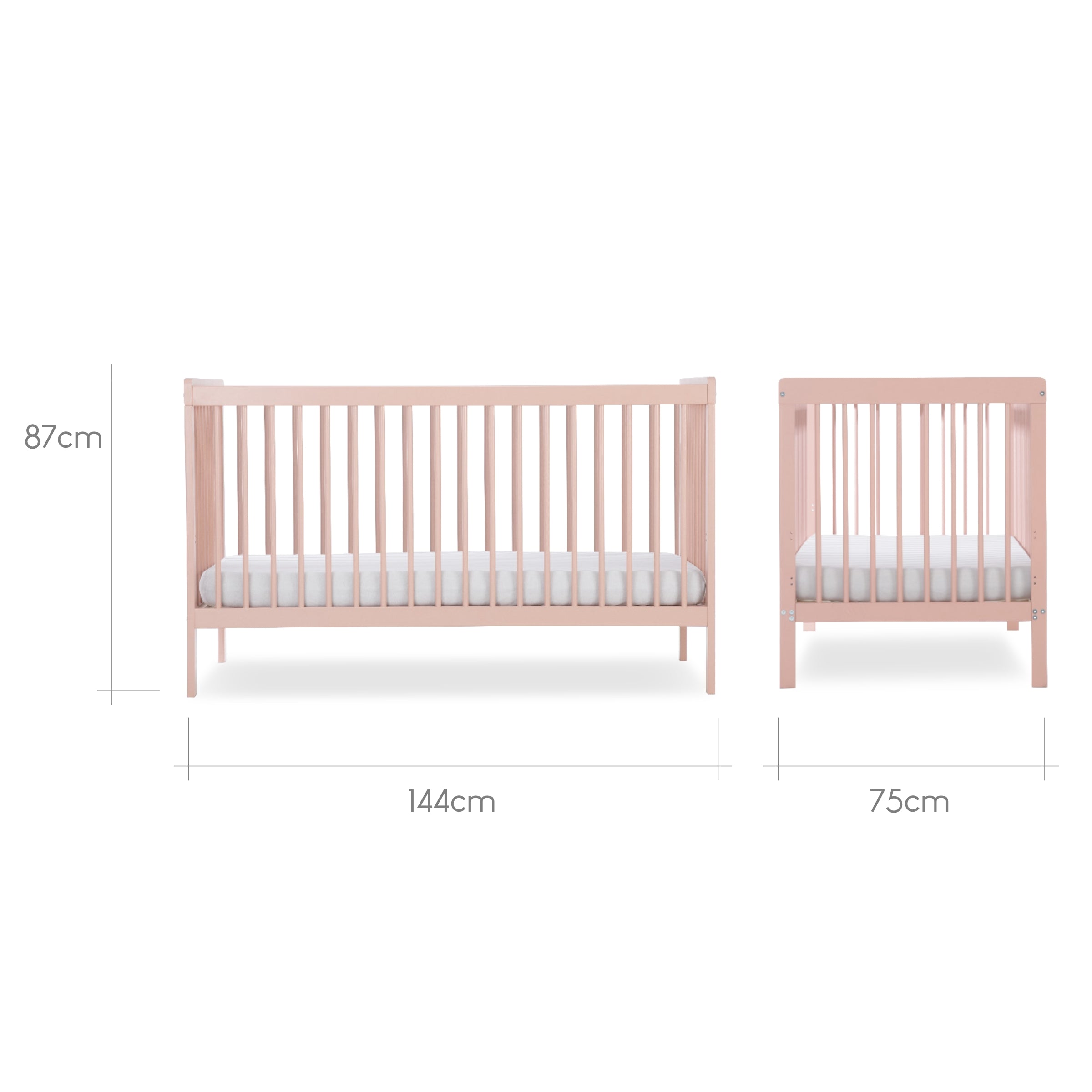 Cuddleco Nola Cot Bed - Blush Pink