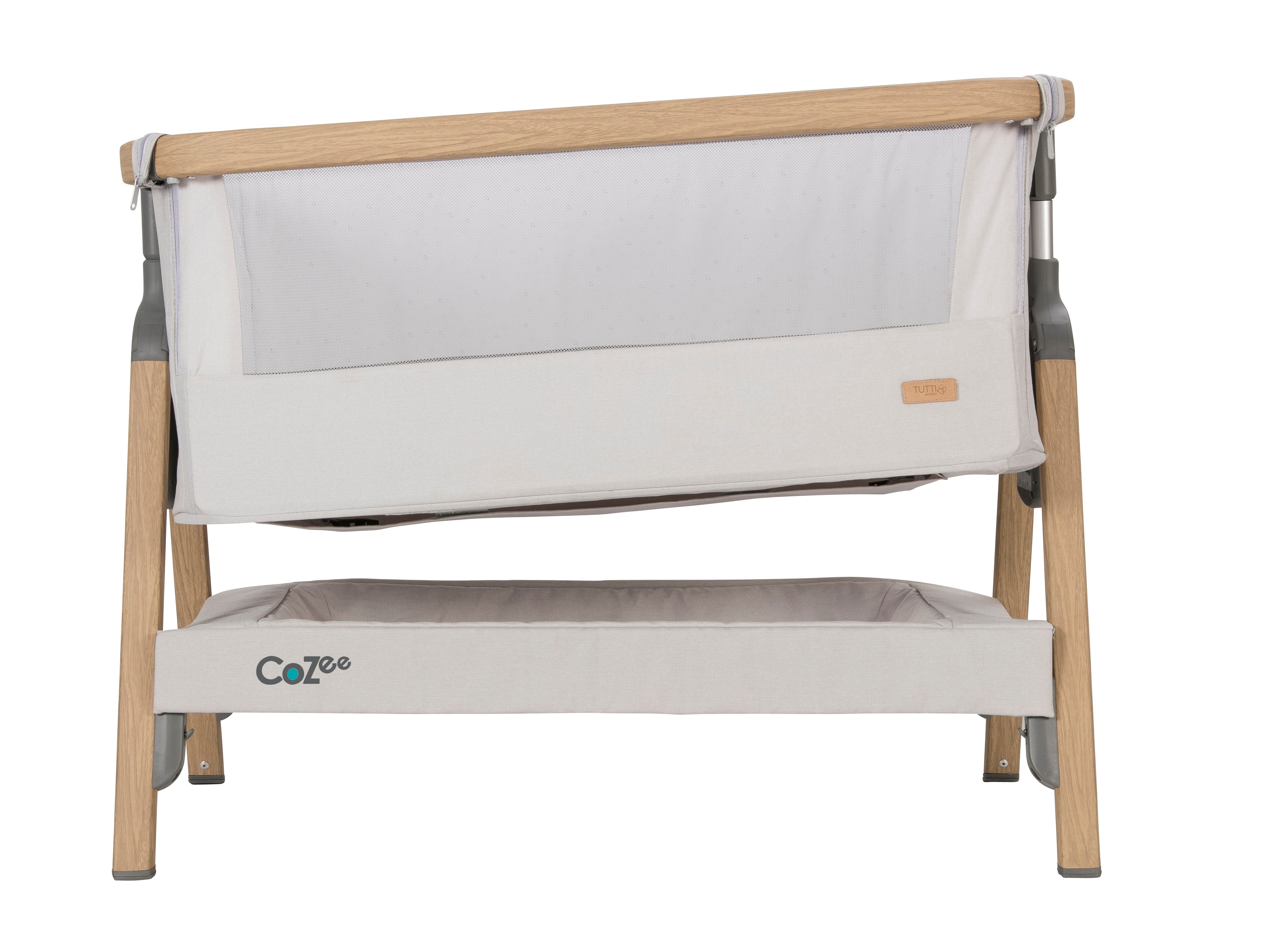 Tutti Bambini Cozee Bedside Crib - Oak/Sterling Silver - For Your Little One