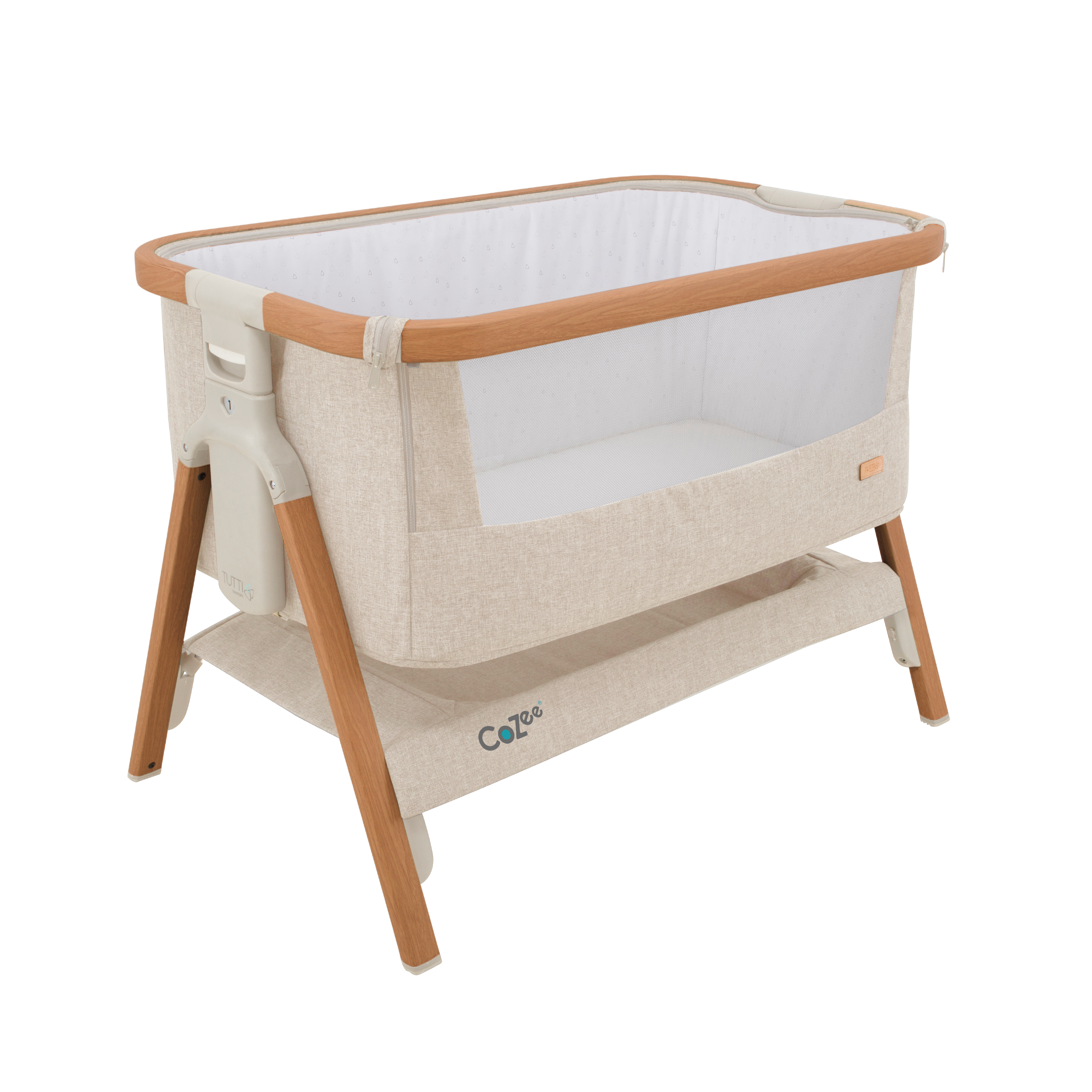 Tutti Bambini Cozee Bedside Crib - Scandinavian Walnut/Ecru - For Your Little One