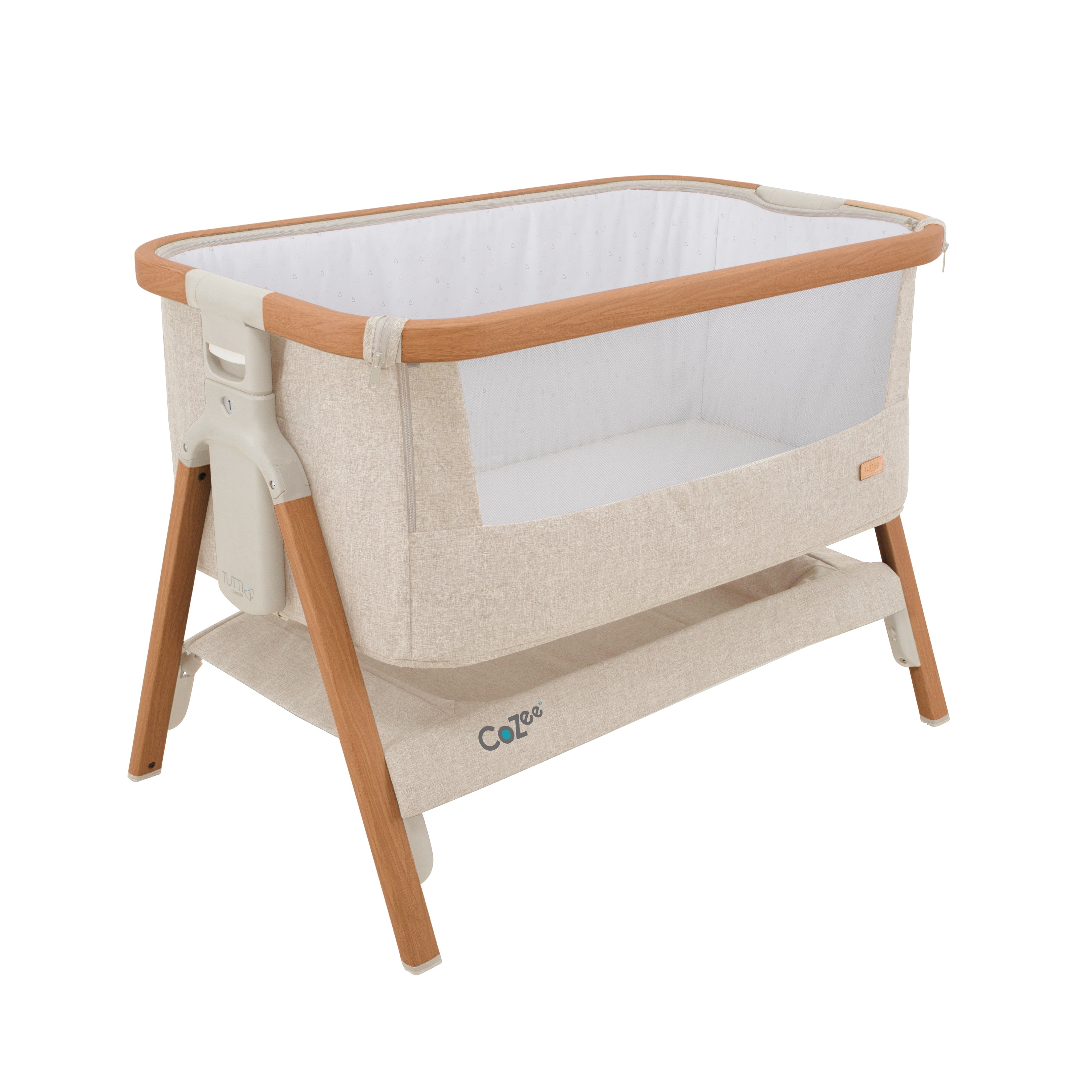 Tutti Bambini Cozee Bedside Crib - Scandinavian Walnut/Ecru -  | For Your Little One