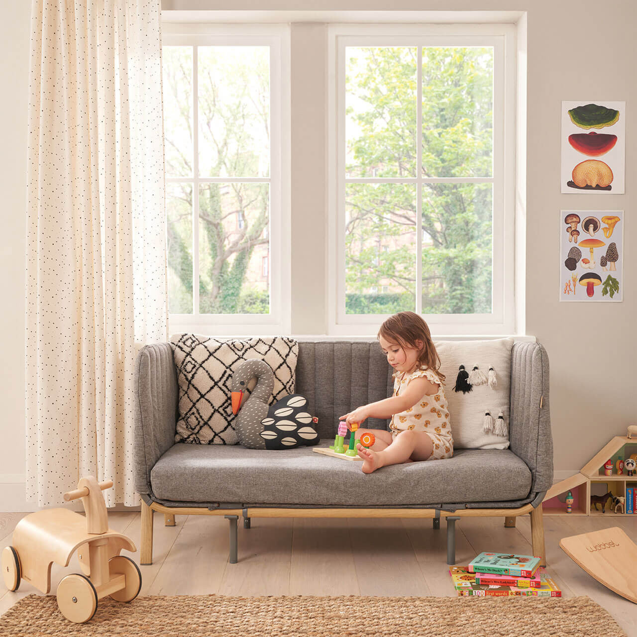 Tutti Bambini Cozee XL Junior Bed & Sofa Expansion Pack - Oak / Charcoal -  | For Your Little One