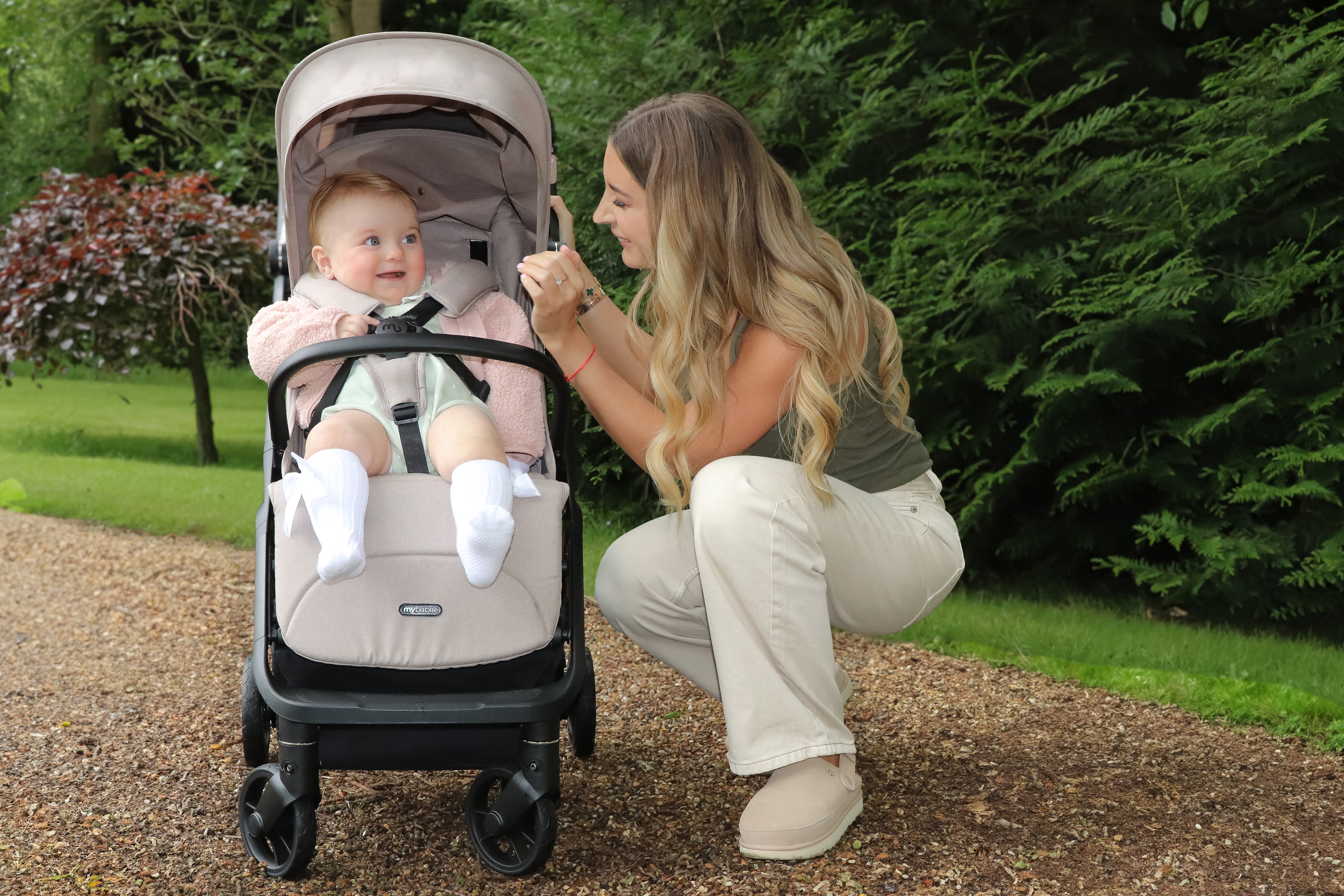 My Babiie MBX7 Plus Auto Fold Stroller - Camel   