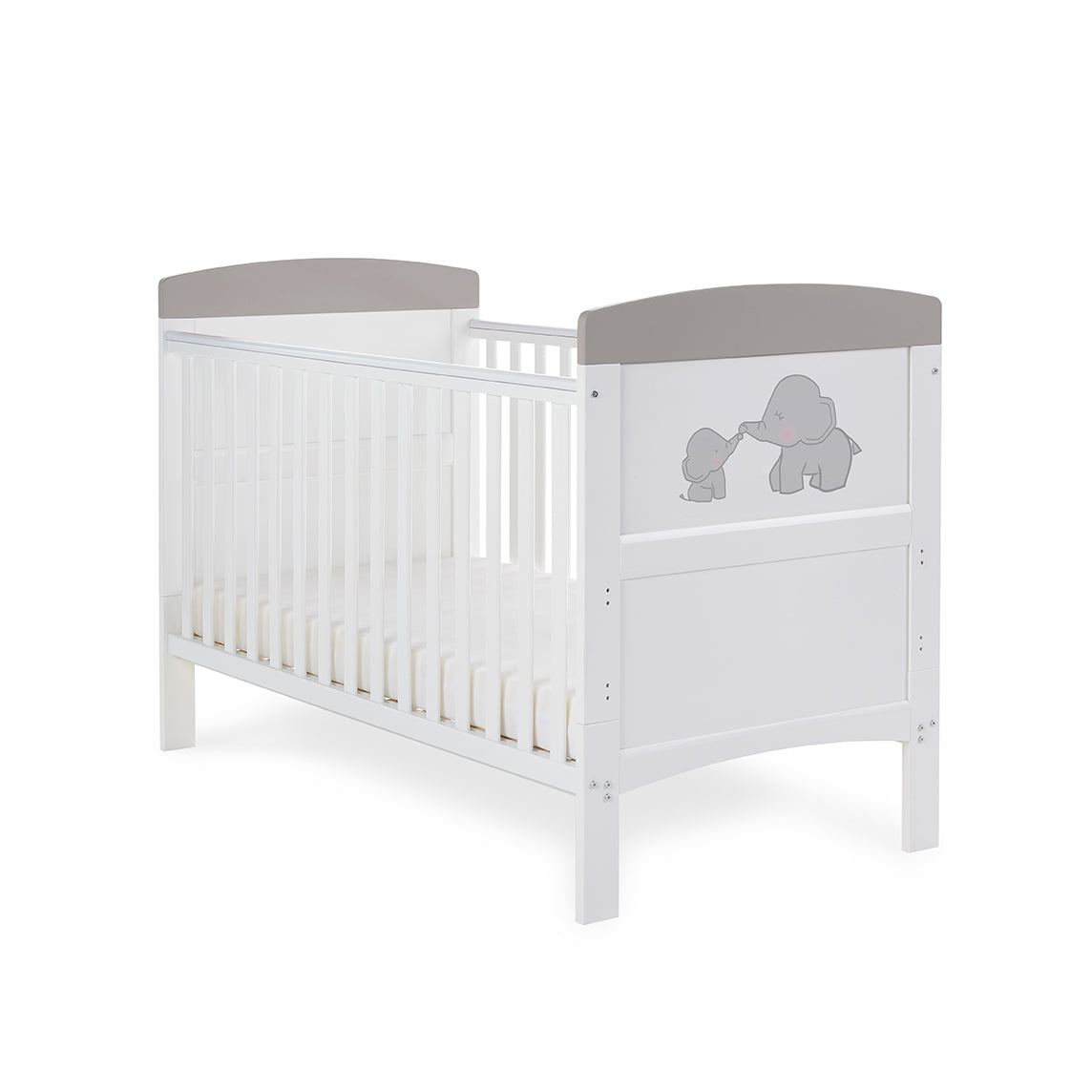 Obaby Grace Inspire Cot Bed – Me & Mini Me Elephants – Grey -  | For Your Little One