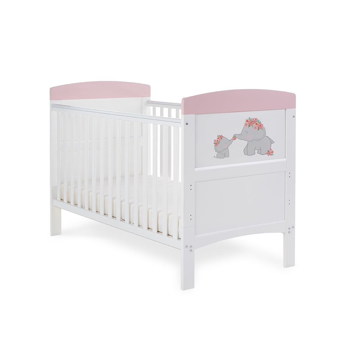 Obaby Grace Inspire Cot Bed – Me & Mini Me Elephants – Pink -  | For Your Little One