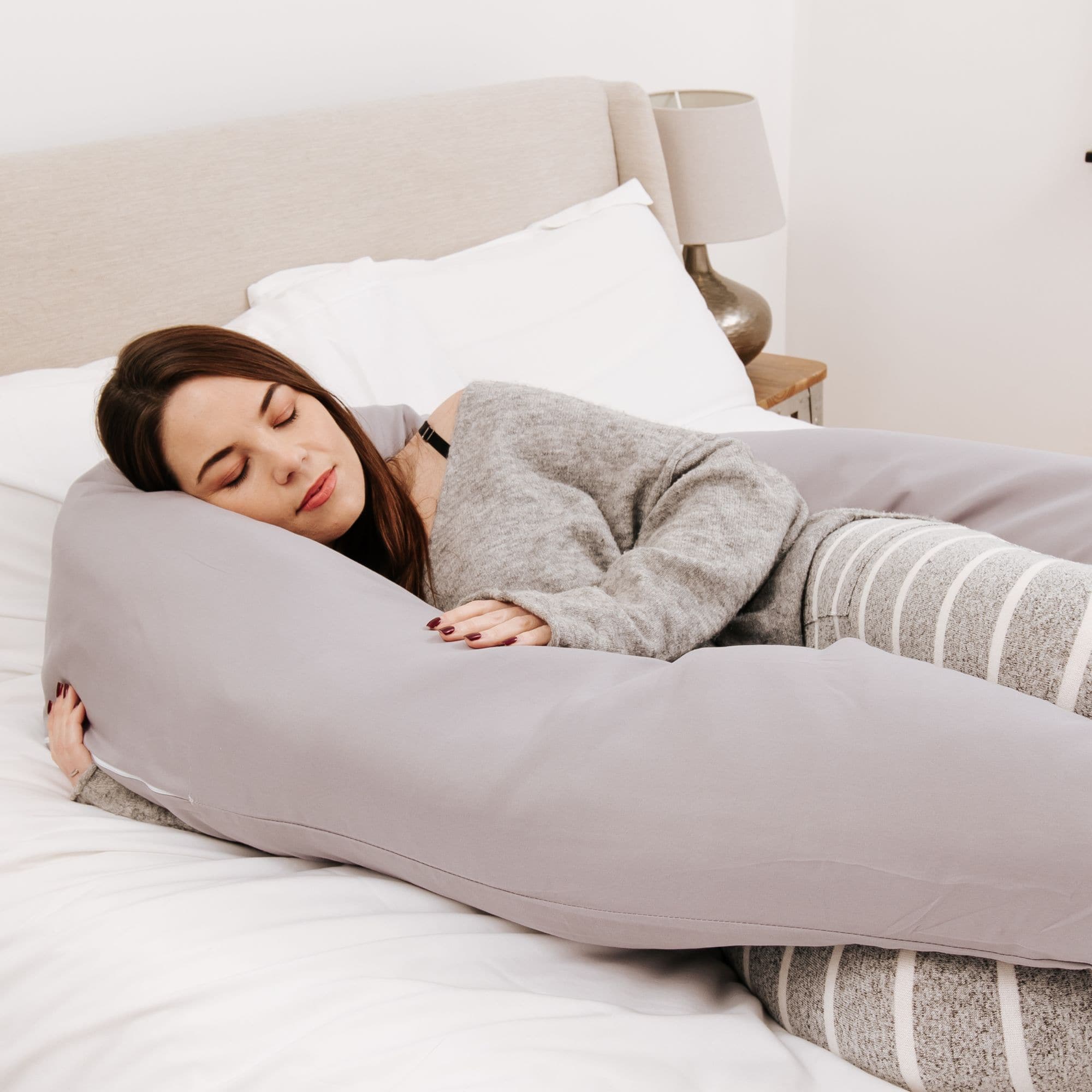 6 Ft Maternity Pillow And Case - Grey - For Your Little One