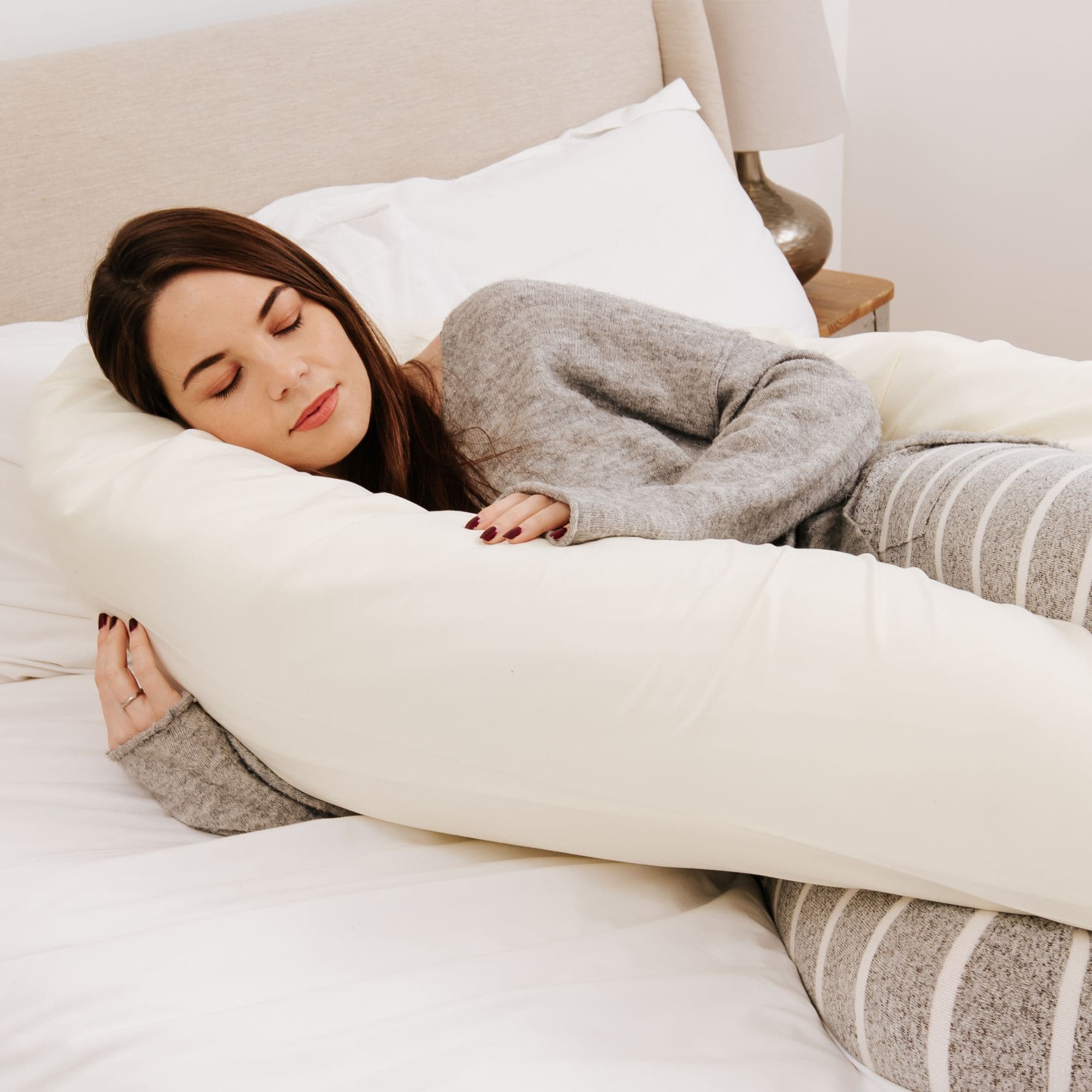 6 Ft Maternity Pillow And Case - Cream -  | For Your Little One