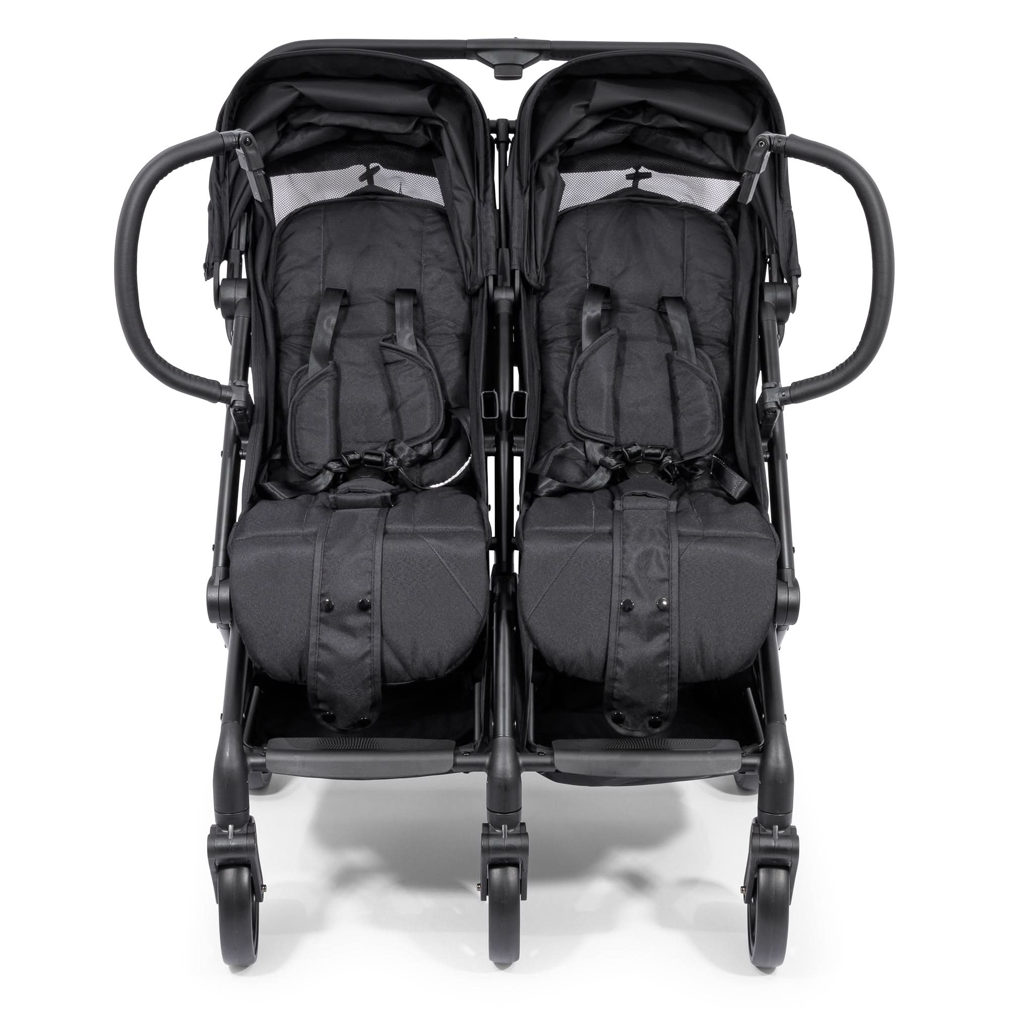 For Your Little One Duo Twin Easyfold Pushchair Full Bundle - Black   