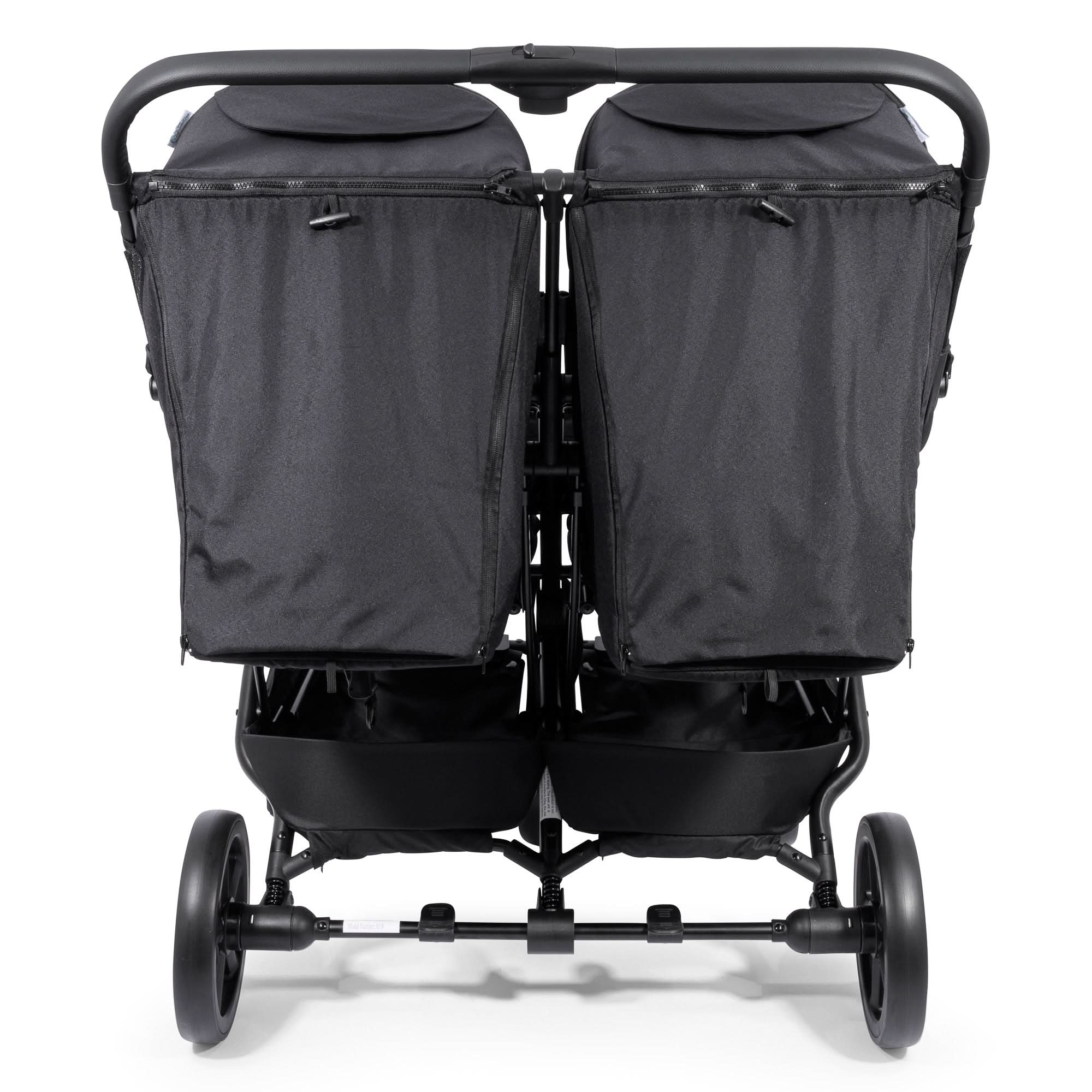 For Your Little One Duo Twin Easyfold Pushchair Full Bundle - Black   