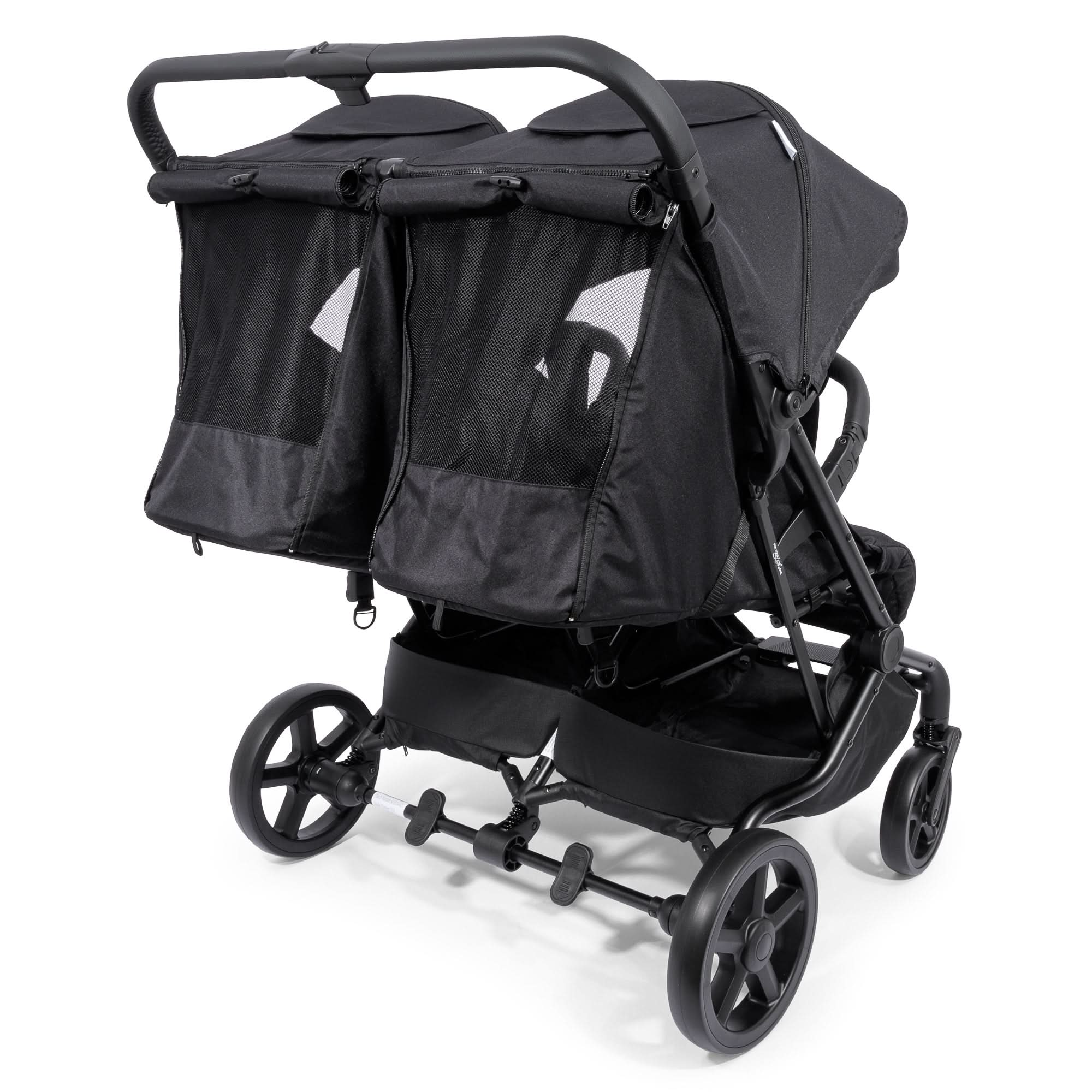 For Your Little One Duo Twin Easyfold Pushchair - Black - Grade A Return   