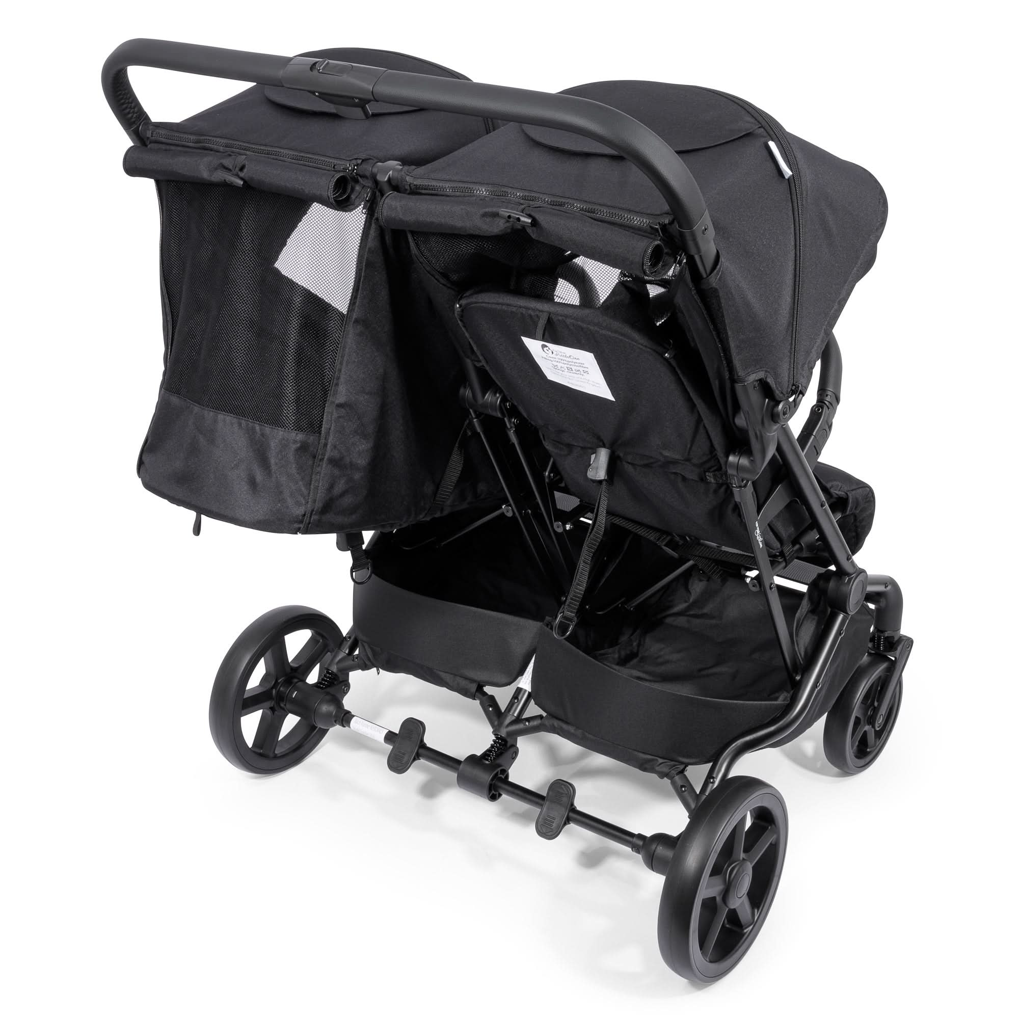 For Your Little One Duo Twin Easyfold Pushchair Full Bundle - Black   