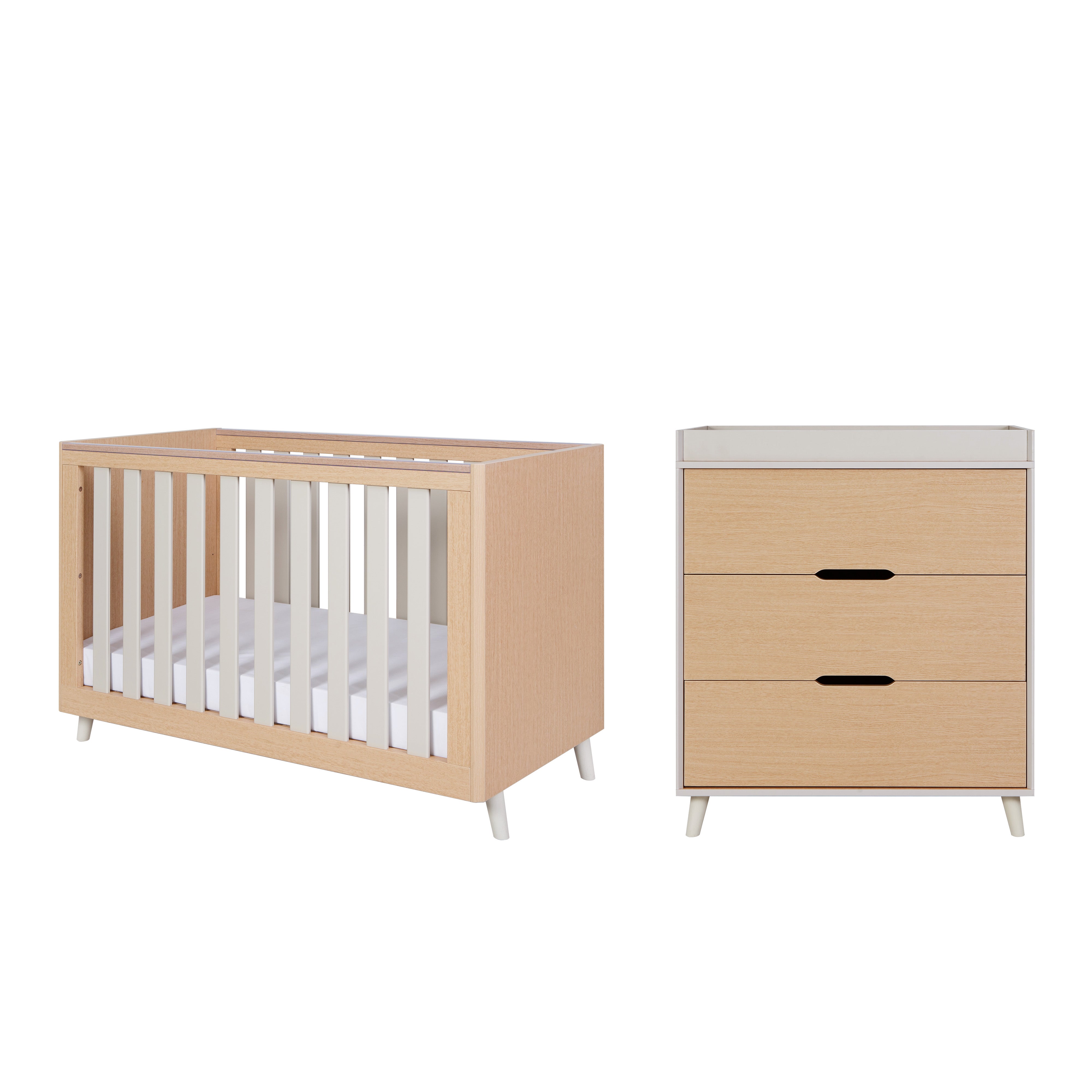 Tutti Bambini Fika Mini 2 Piece Room Set - White Sand/Light Oak - For Your Little One