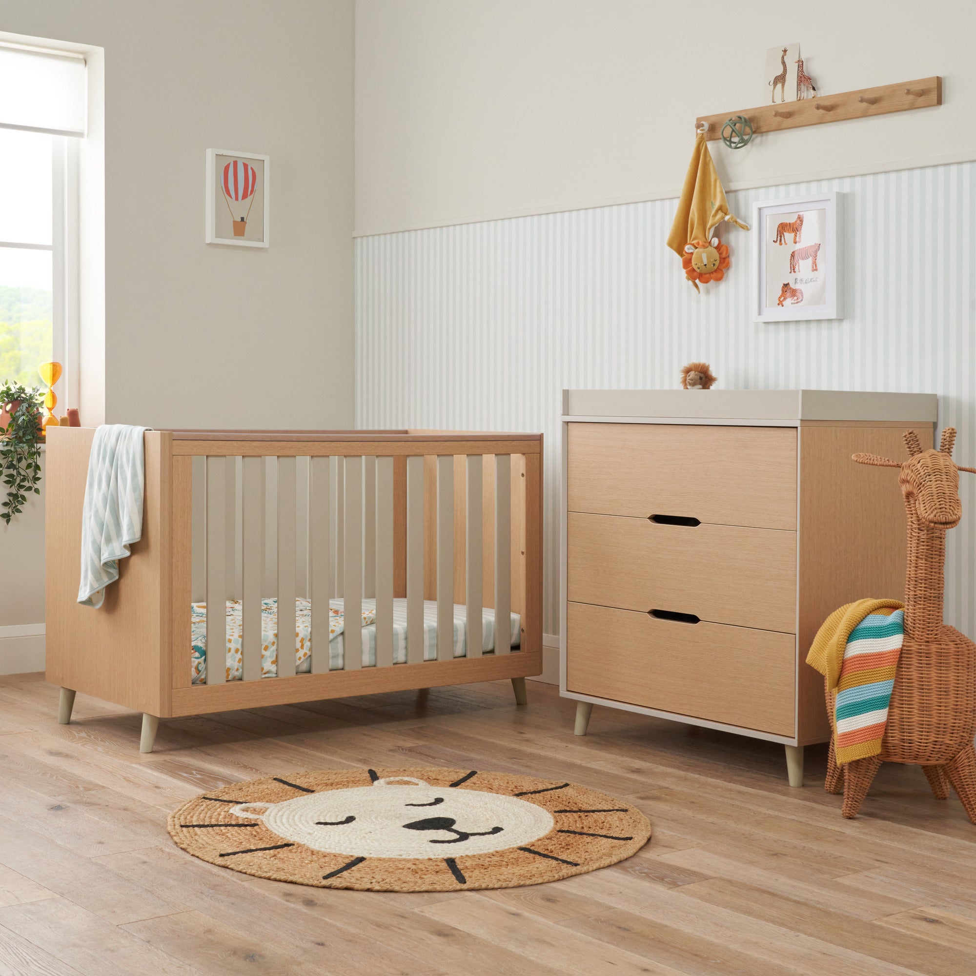 Tutti Bambini Fika Mini 2pc Room Set - Light Oak/White Sand