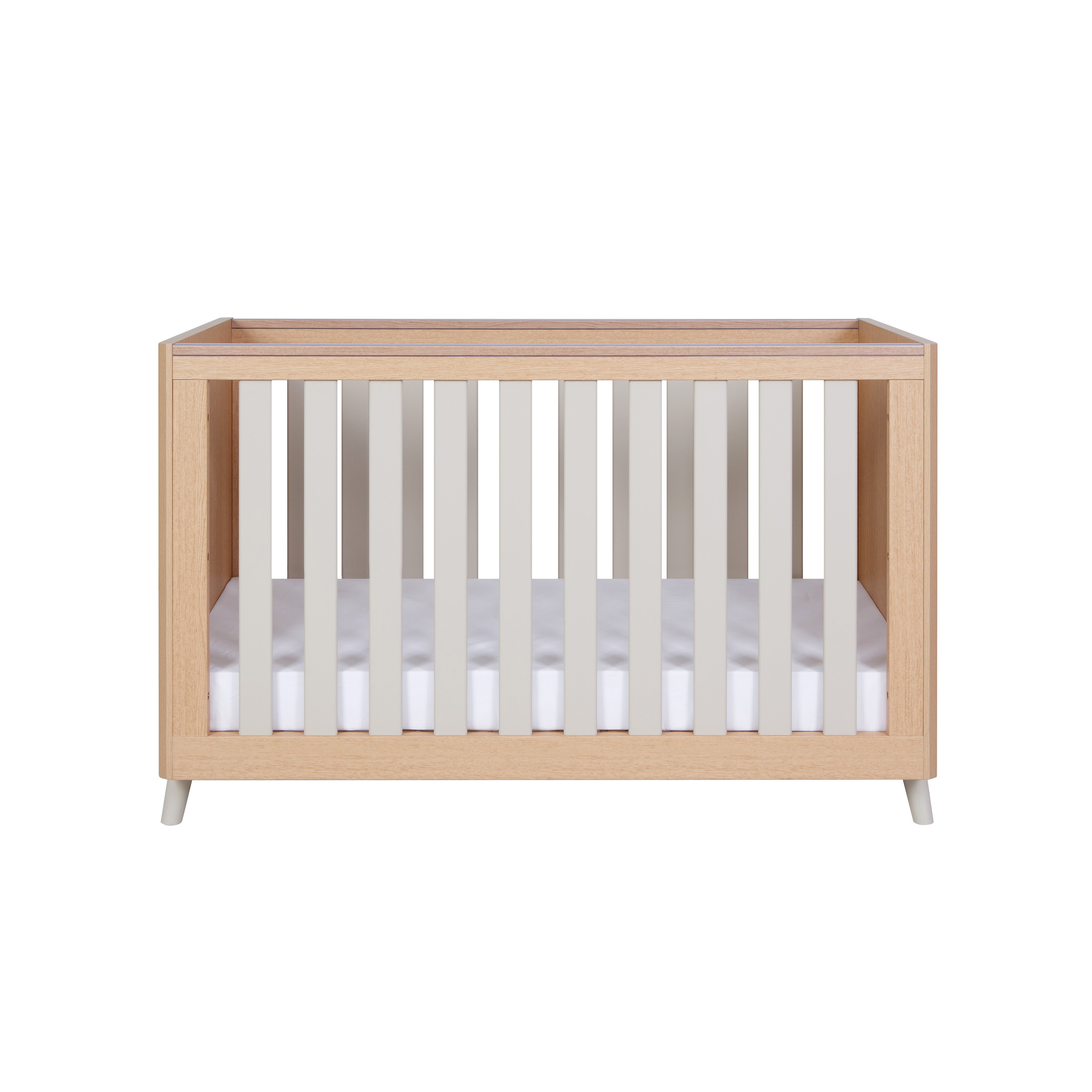 Tutti Bambini Fika Mini Cot Bed - Light Oak/White Sand