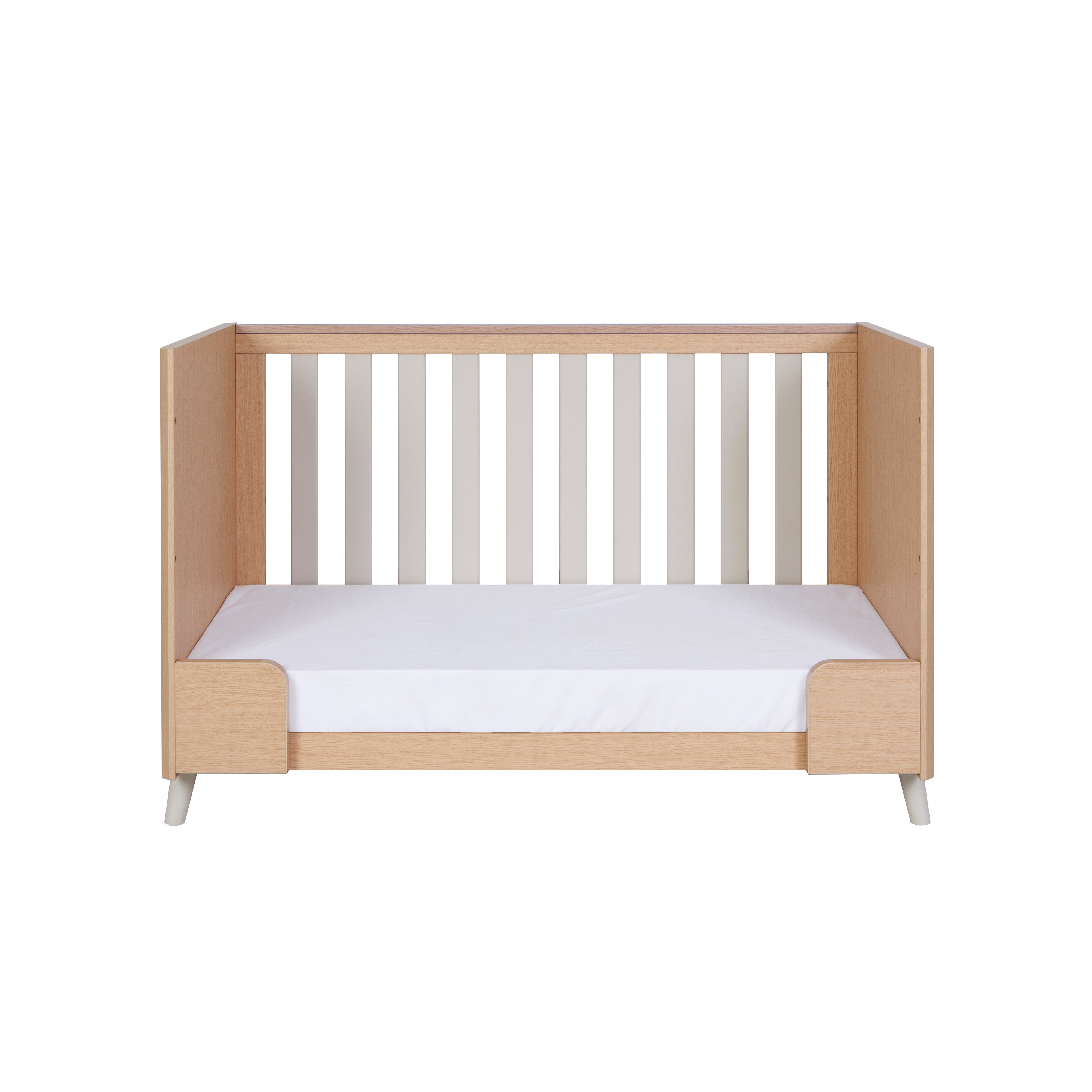 Tutti Bambini Fika Mini Cot Bed - Light Oak/White Sand